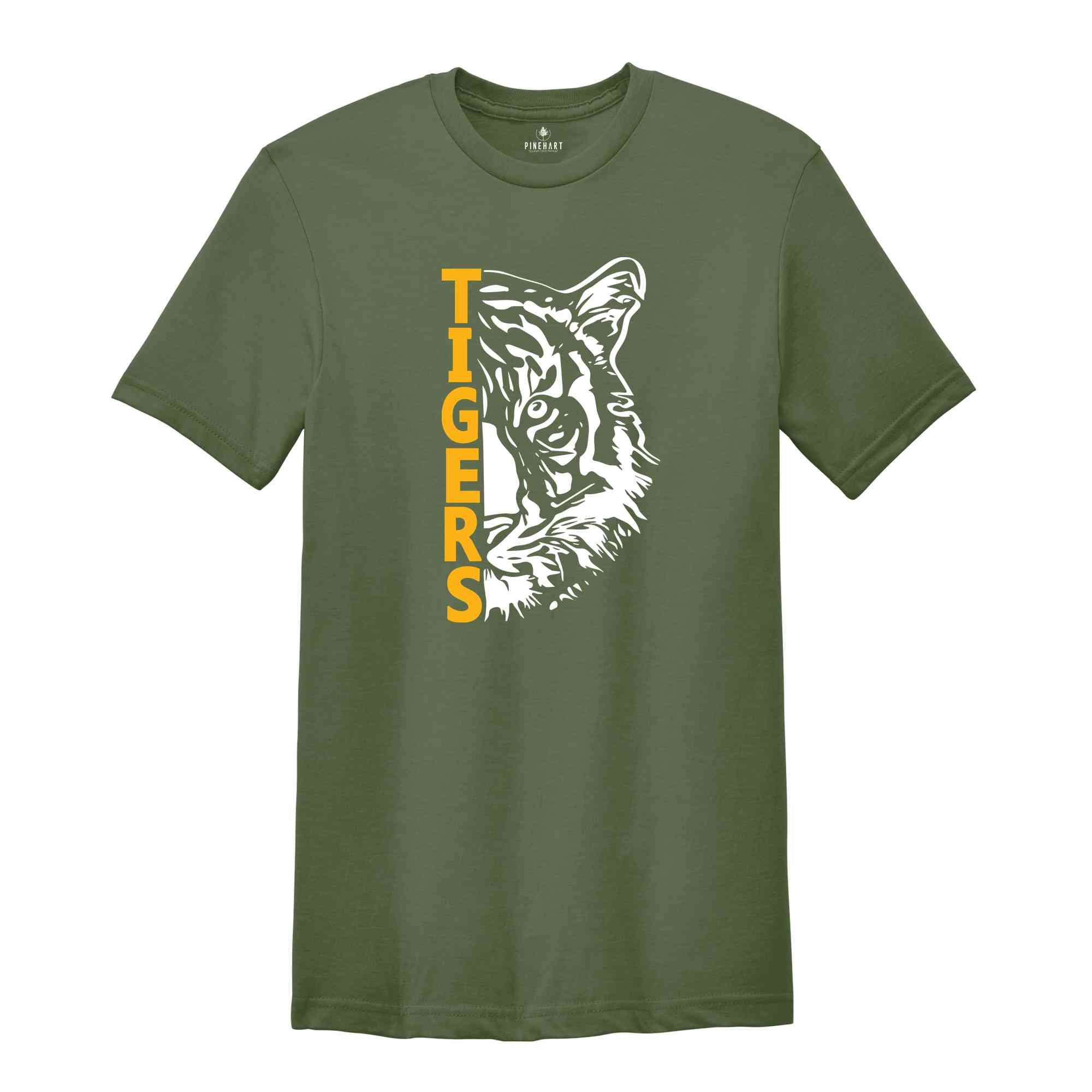 Tigers Mascot Shirt, Team Mascot Shirt, School Mascot T-Shirt, Tiger Team Spirit Shirt, Tigers School Shirt, Tigers Gift