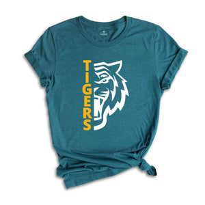 Tigers Shirt, Tiger Shirt, Custom School Name Shirt, Sports Team Shirt, Mascot Shirt, School Sports Team Shirt, School Shirt, Team Shirt