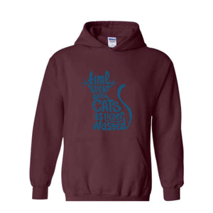 Time Spent With Cats Is Never Wasted Hoodie, Gifts For Cat Owners, Cat Hoodie, Cat Quotes Hoodie