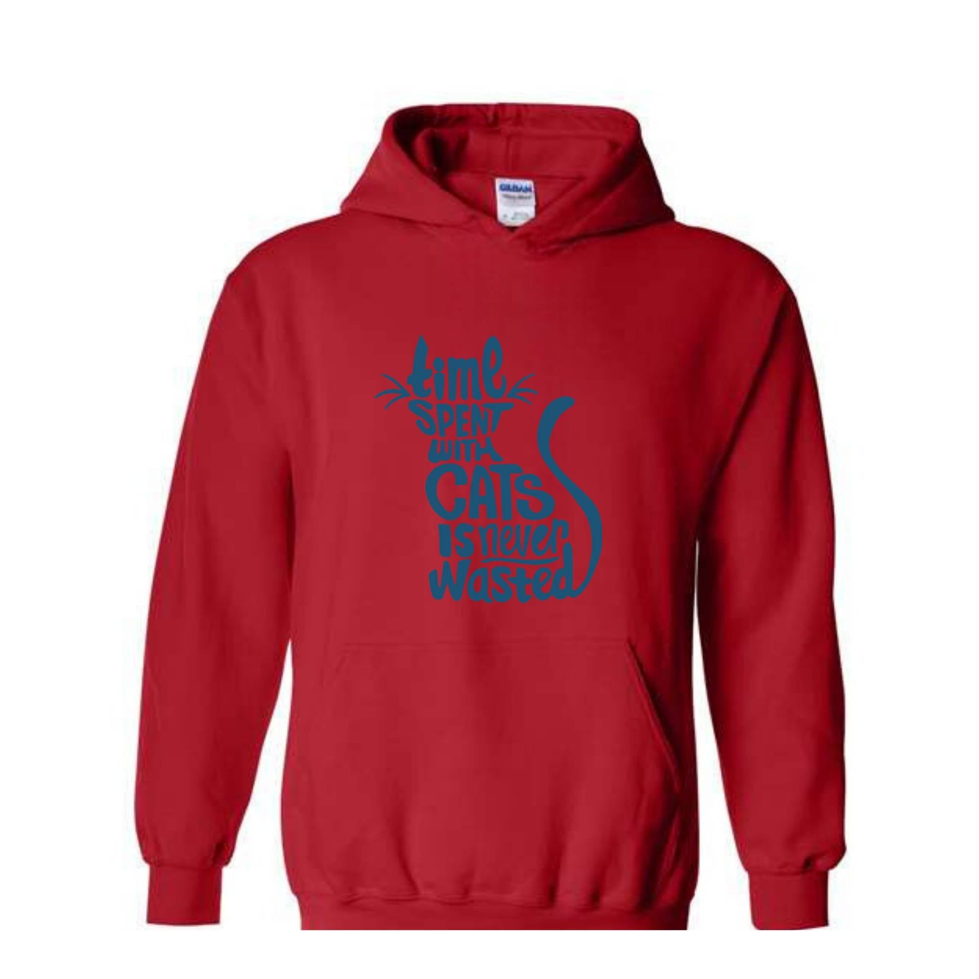 Time Spent With Cats Is Never Wasted Hoodie, Gifts For Cat Owners, Cat Hoodie, Cat Quotes Hoodie