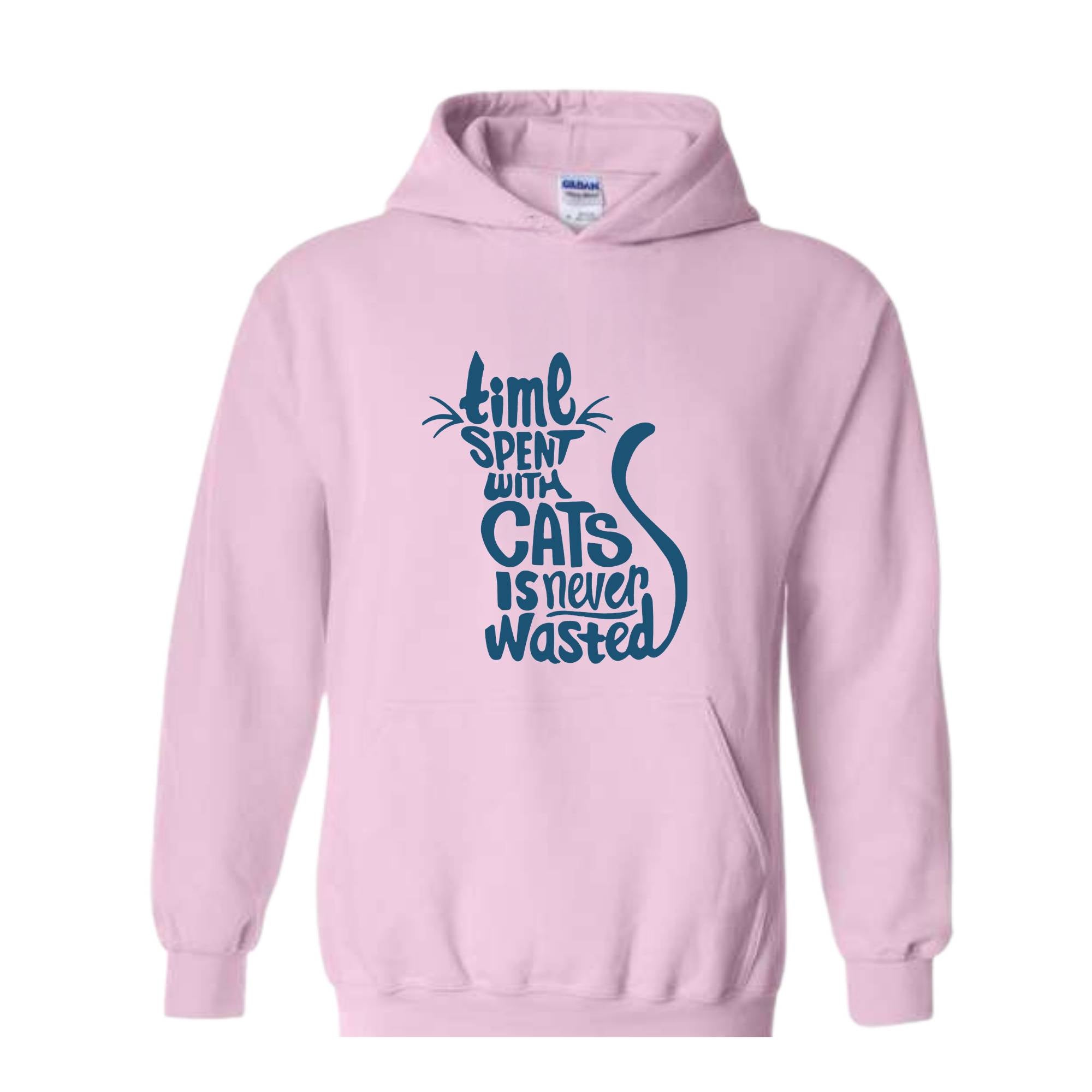 Time Spent With Cats Is Never Wasted Hoodie, Gifts For Cat Owners, Cat Hoodie, Cat Quotes Hoodie