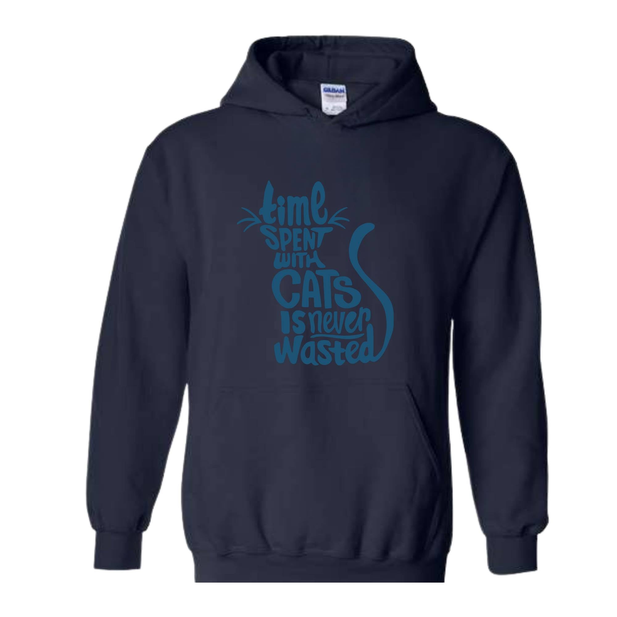 Time Spent With Cats Is Never Wasted Hoodie, Gifts For Cat Owners, Cat Hoodie, Cat Quotes Hoodie