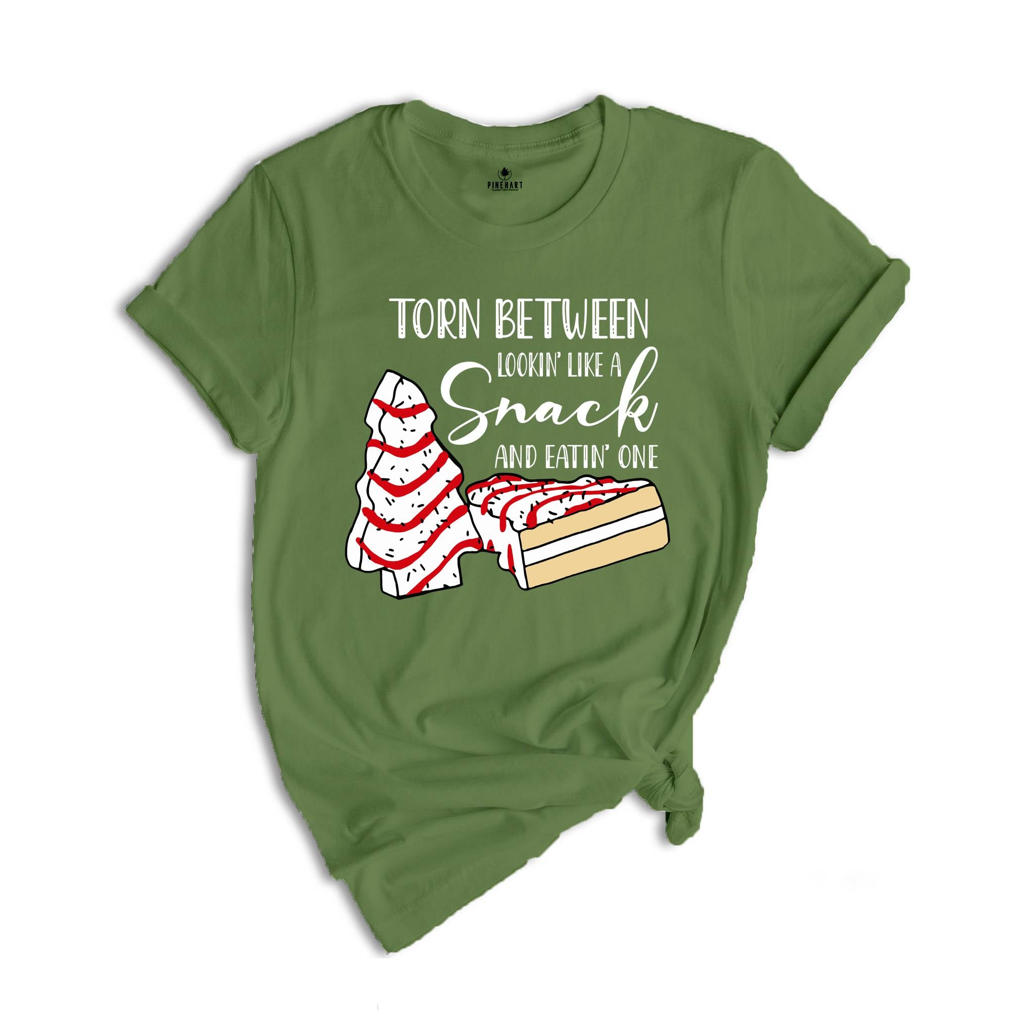 Torn Between Lookin' Like a Snack and Eatin' One Shirt, Christmas Tree T-Shirt, Christmas Cake Shirt, Xmas Baking Shirt