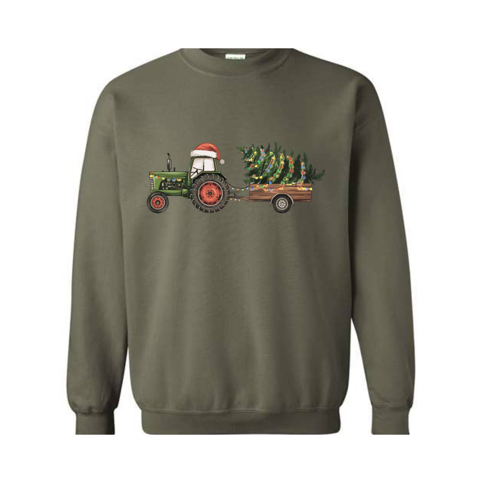 Tractor Christmas Tree Sweatshirt, Christmas Light Hoodie, Farmer Christmas Hoodie, Country Christmas Hoodie, Tractor Tree Hoodie