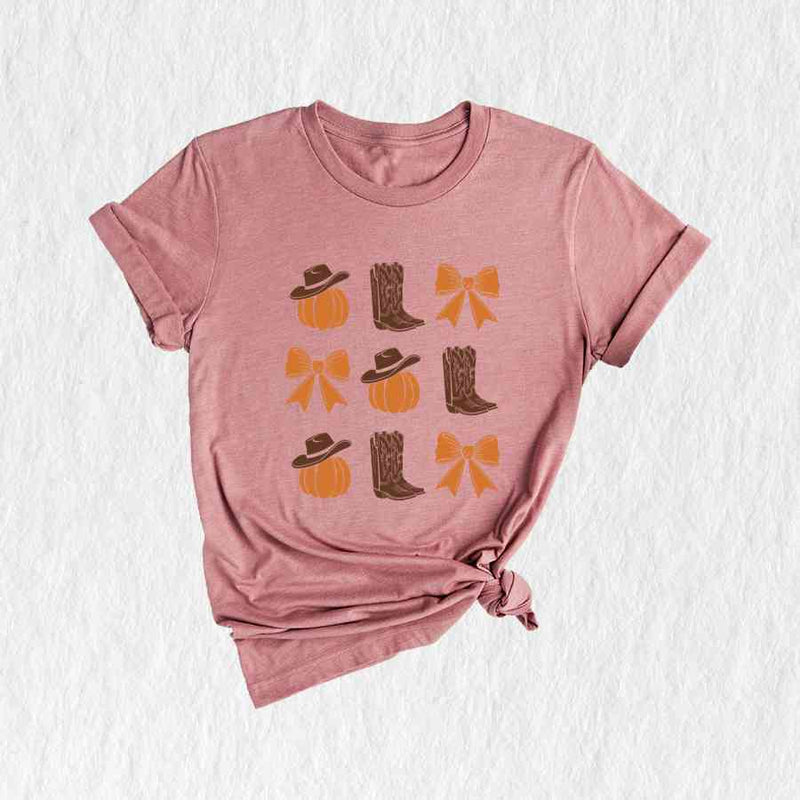 Trendy Pumpkin Shirt, Western Fall Shirt, Fall Bow Shirt, Fall Vibes Shirt, Fall Shirt, Thanksgiving Gift, Cowgirl Shirt