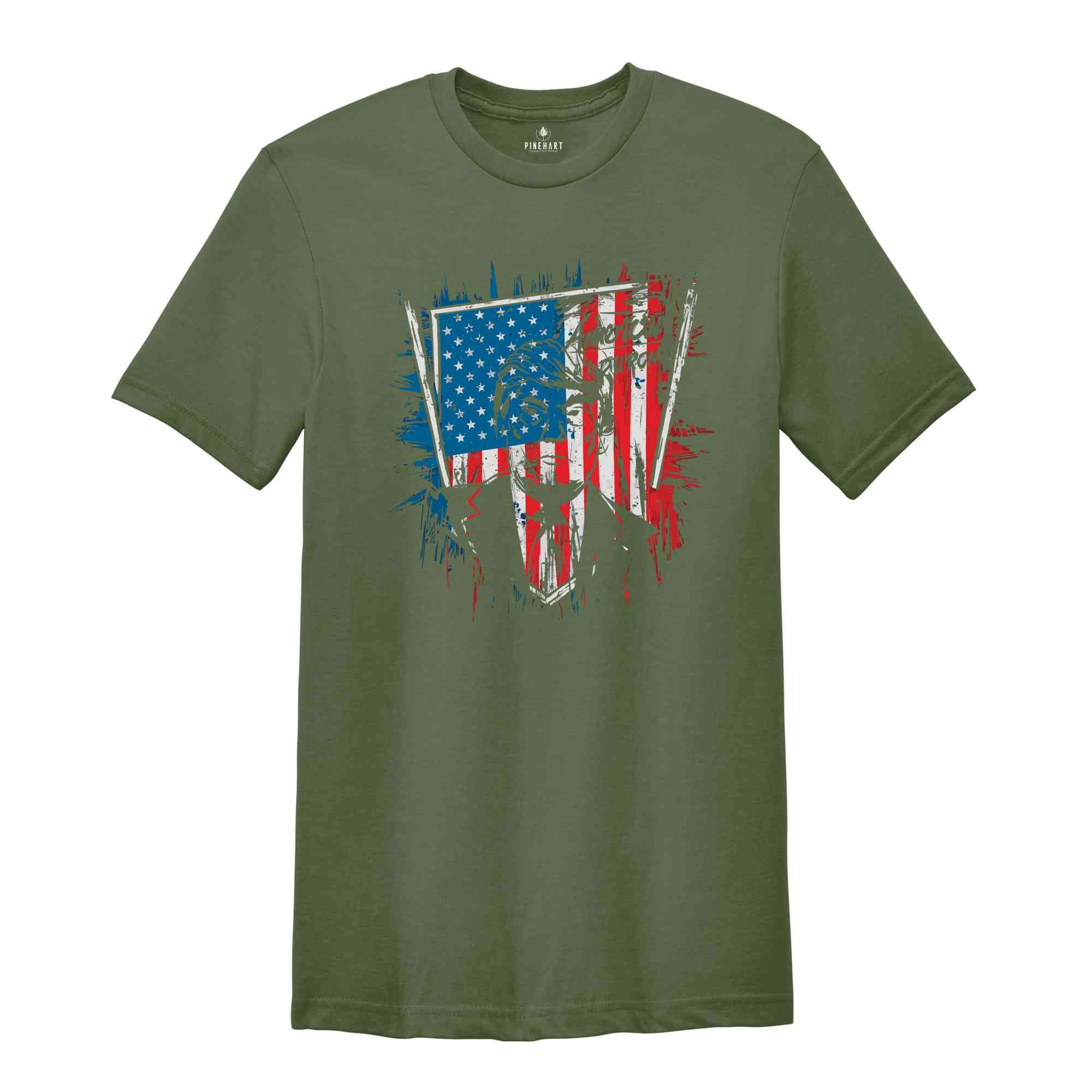 Trump 2024 Shirt, Legends Never Die Shirt, America Flag T-shirt, 4Th Of July Flag Shirt, Patriotic T-Shirts, Patriotic American Flag Tee