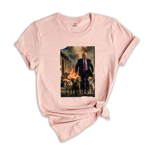 Trump Saves Dogs T-Shirt, Funny Trunp Republican Tee, Political Humor Shirt, Trump Fan Gift Shirt, Conservative TShirt, Funny Political Tee