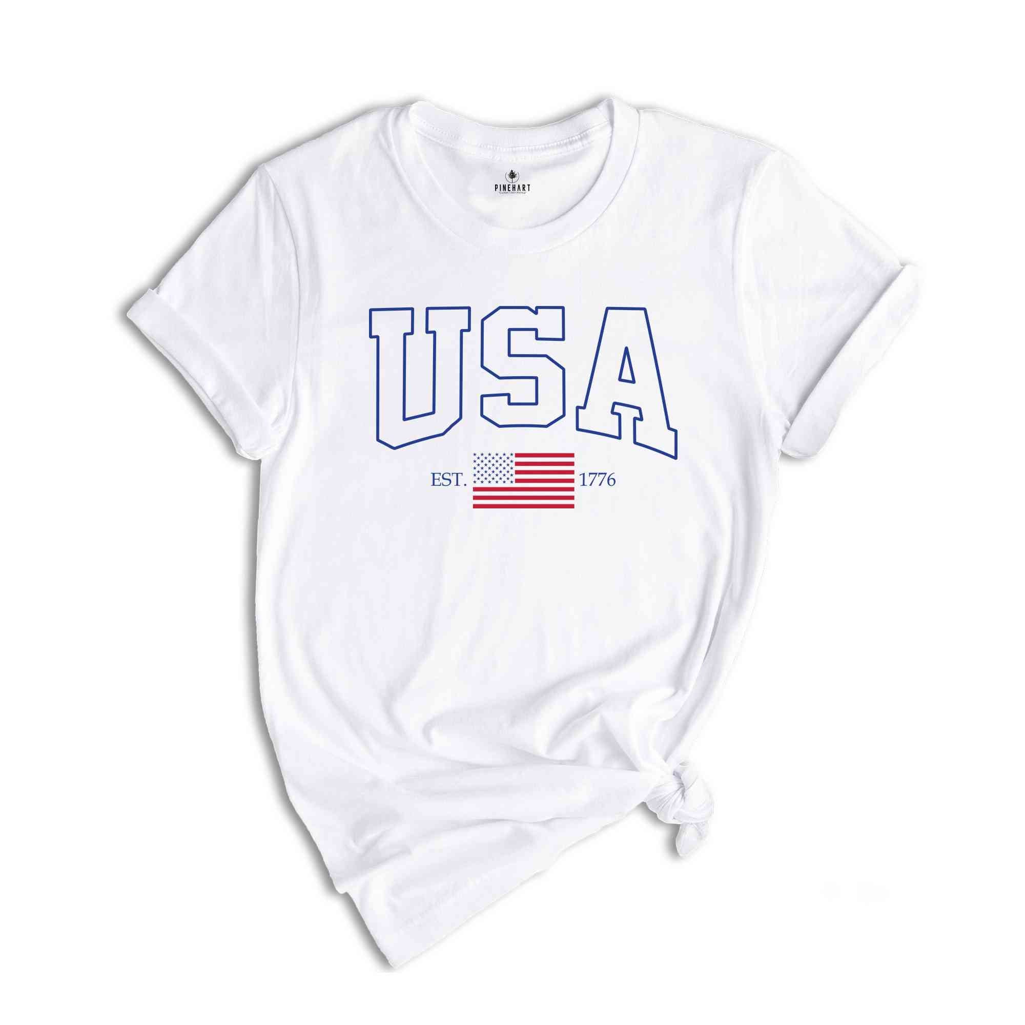 USA Flag Est 1776 Shirt, Patriotic Fourth Of July T-Shirt, American Flag Shirt, 4th Of July Gifts, Independence Day Shirts