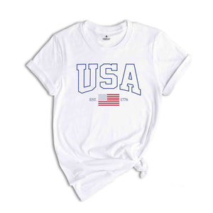 USA Flag Est 1776 Shirt, Patriotic Fourth Of July T-Shirt, American Flag Shirt, 4th Of July Gifts, Independence Day Shirts