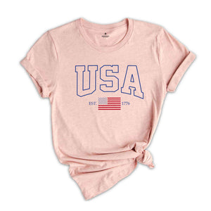 USA Flag Est 1776 Shirt, Patriotic Fourth Of July T-Shirt, American Flag Shirt, 4th Of July Gifts, Independence Day Shirts