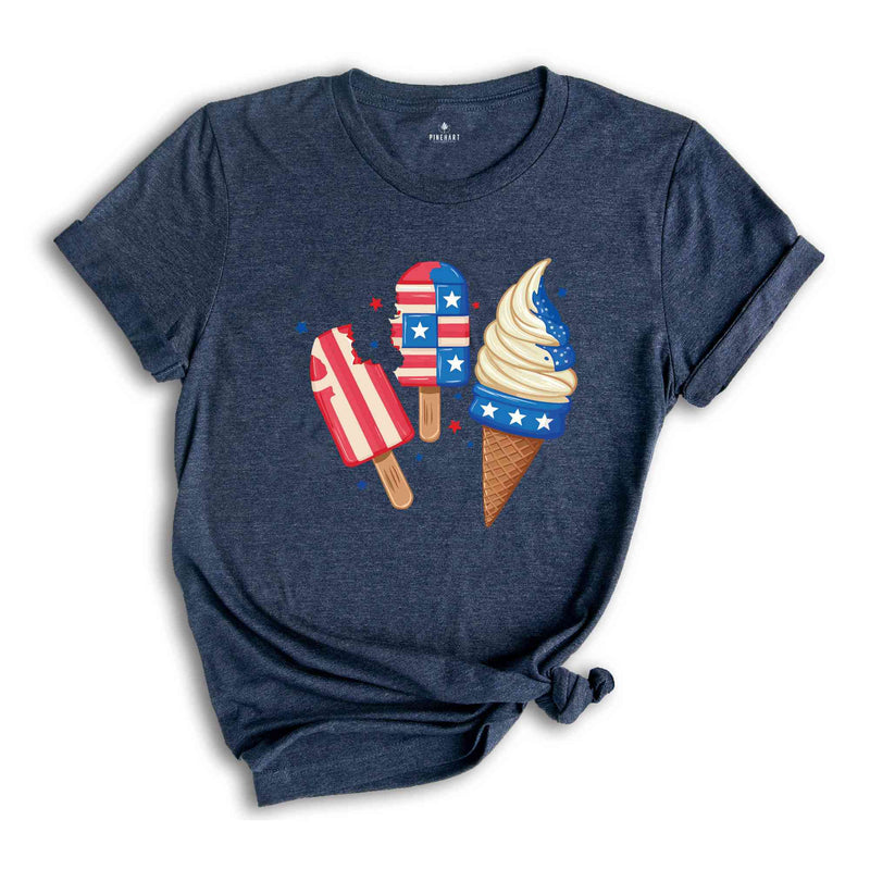 USA Popsicle Shirt, Ice Cream T-Shirt, America Lover Gift, Ice Cream Us Tee, Usa Flag Tees, 4th Of July Gift Tee