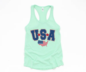 USA Tank Top, American Flag Patriotic Tank Top , Fourth of July Shirt, United States Tanktop, American Tank top, Red White and Blue Shirt