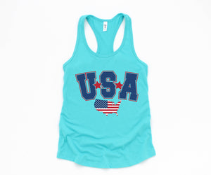 USA Tank Top, American Flag Patriotic Tank Top , Fourth of July Shirt, United States Tanktop, American Tank top, Red White and Blue Shirt