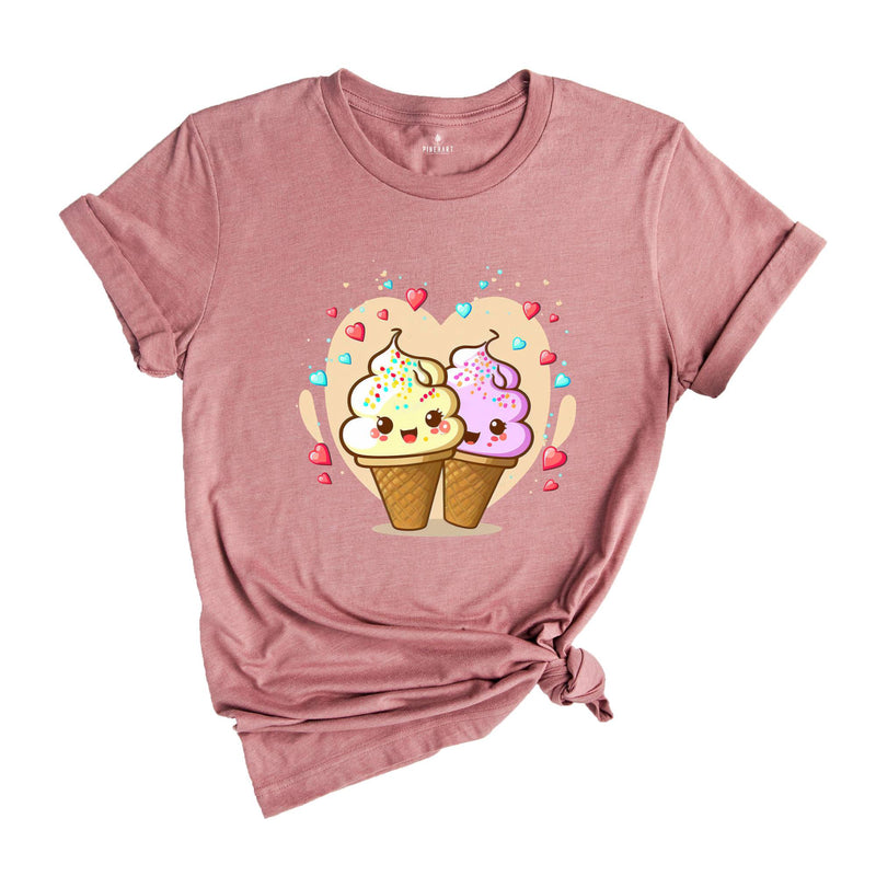 Valentines Day Ice Cream Shirt, Cute Couple T-shirt, Valentines Day Gift, Funny Ice Cream Tee, Cute Girlfriend Gift