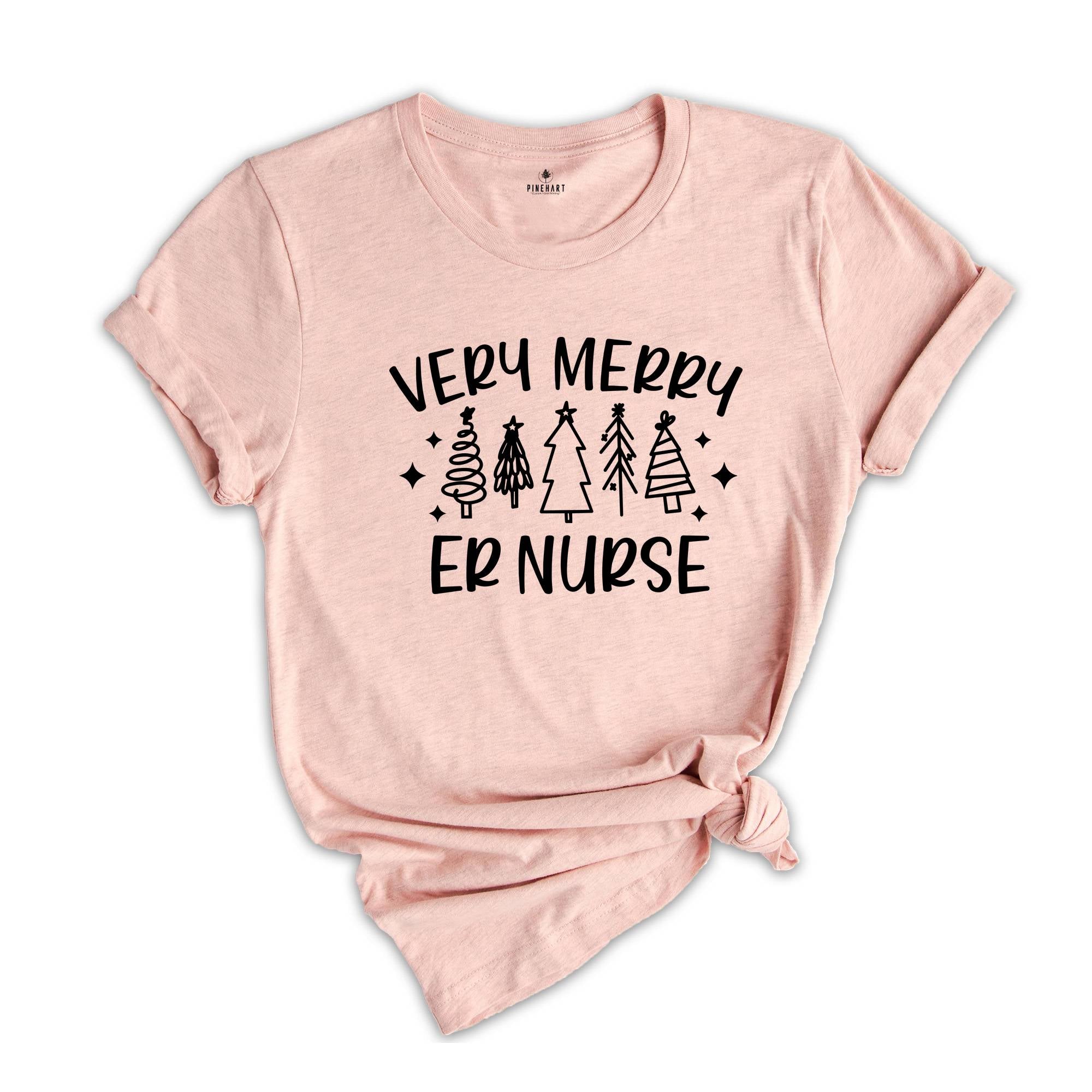 Very Merry Emergency Nurse Shirt, Nurse Squad, Nurse Christmas T Shirt, Xmas Party Costume, Gift For Nurse, Med School Xmas