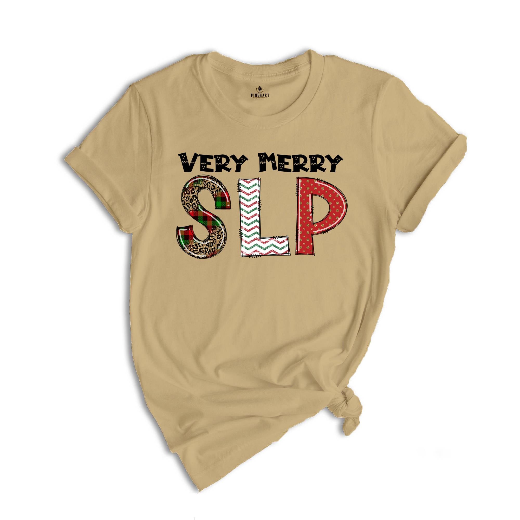 Very Merry SLP, Christmas SLP Tee, Speech Language Pathologist, Christmas Gift, Cute Xmas Speech Therapy, Holiday SLP Tee