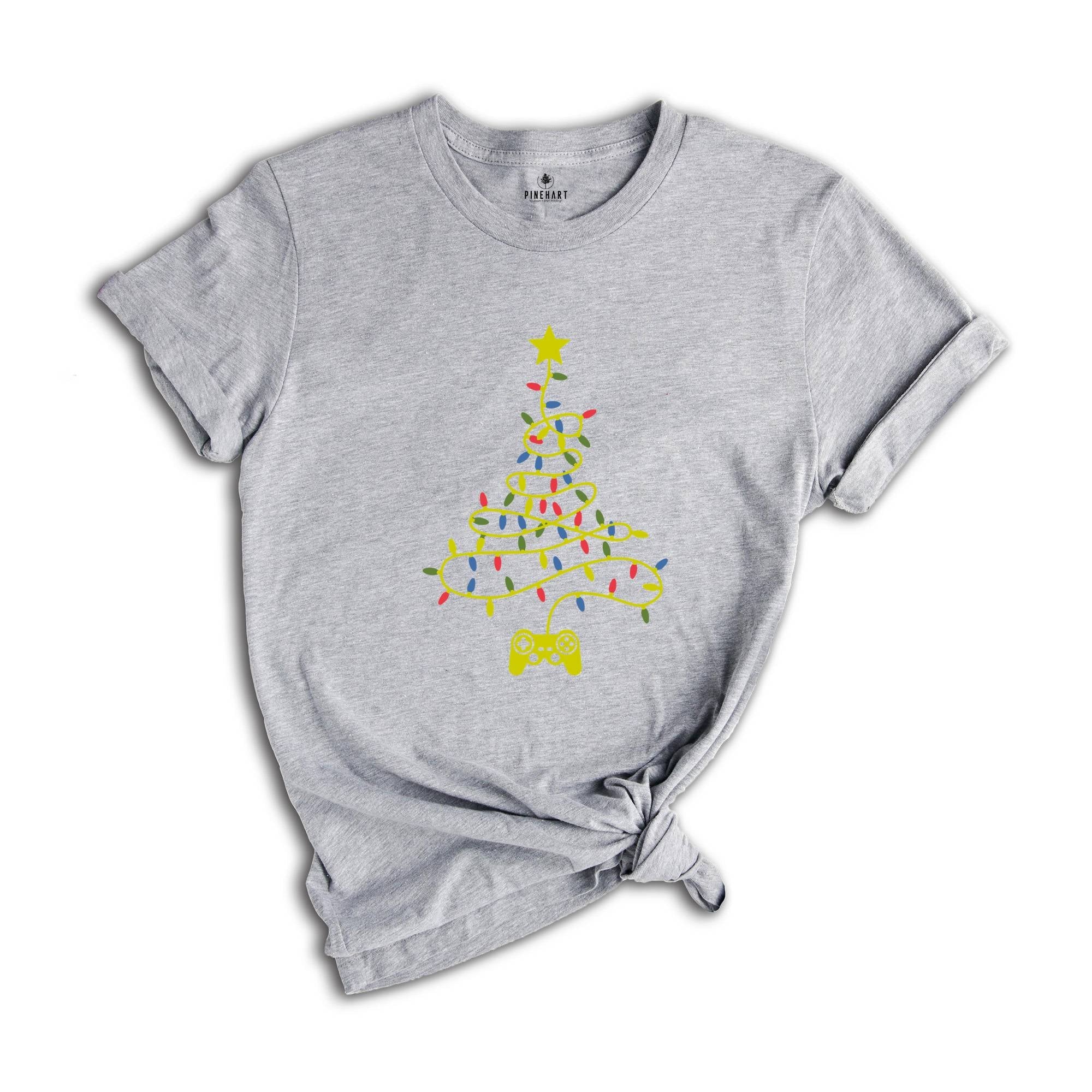 Video Game Christmas Tree Lights, Gamer Shirt, Christmas Gift, Funny Christmas Tee, Holiday Shirt, Christmas Pajamas, Christmas Gamer Gift