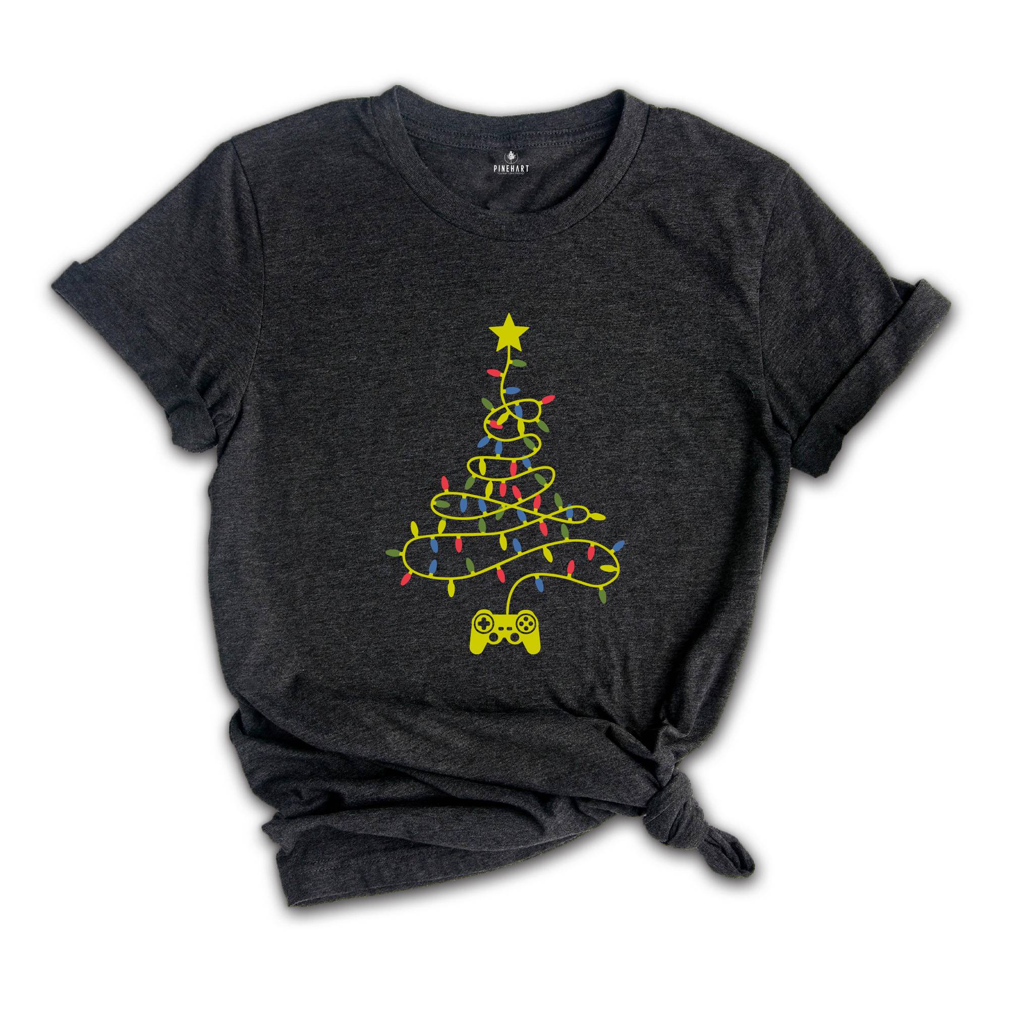 Video Game Christmas Tree Lights, Gamer Shirt, Christmas Gift, Funny Christmas Tee, Holiday Shirt, Christmas Pajamas, Christmas Gamer Gift