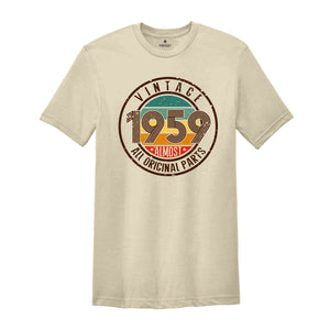 Vintage 1959 All Original Parts Shirt, 66th Birthday Shirt, 1959 Birthday Shirt, Retro 66th Birthday TShirt, 66 Years Birthday Shirt