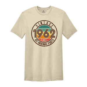Vintage 1962 All Original Parts Shirt, 63nd Birthday Shirt, 1962 Birthday Shirt, Retro 63nd Birthday TShirt, 63 Years Birthday Shirt