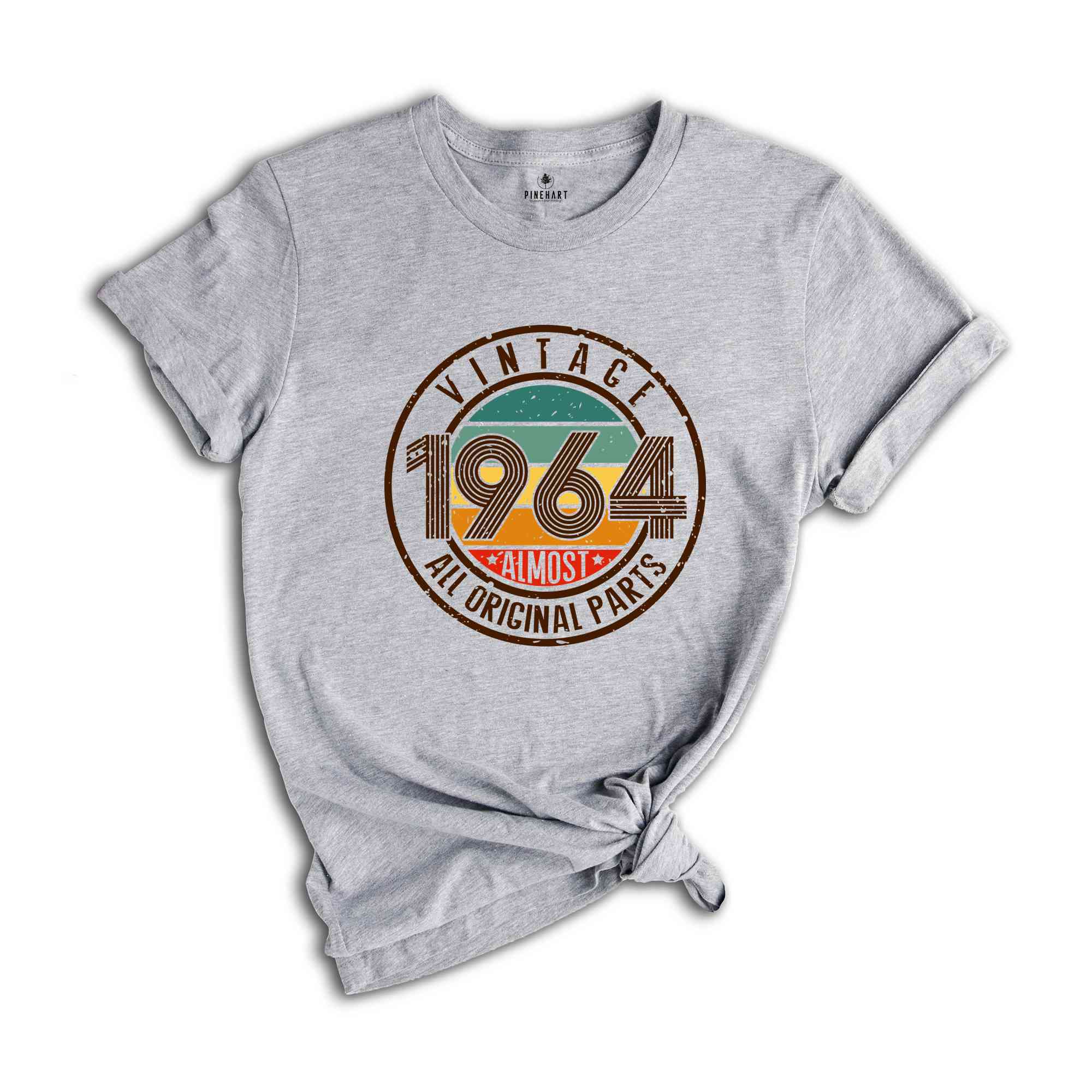 Vintage 1964 All Original Parts Shirt, 61th Birthday Shirt, 1964 Birthday Shirt, Retro 61th Birthday TShirt, 61 Years Birthday Shirt