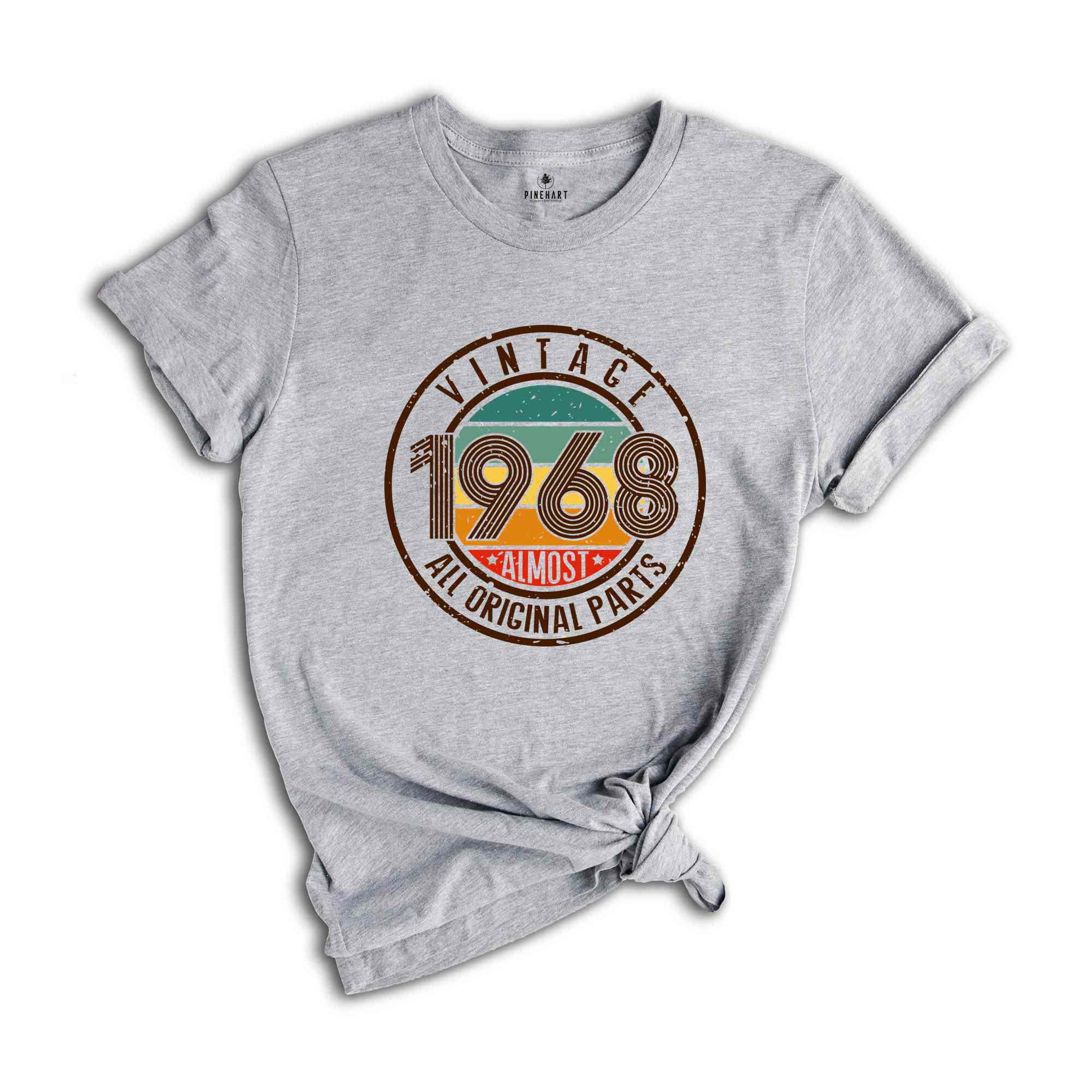 Vintage 1968 All Original Parts Shirt, 57th Birthday Shirt, 1968 Birthday Shirt, Retro 57th Birthday TShirt, 57 Years Birthday Shirt