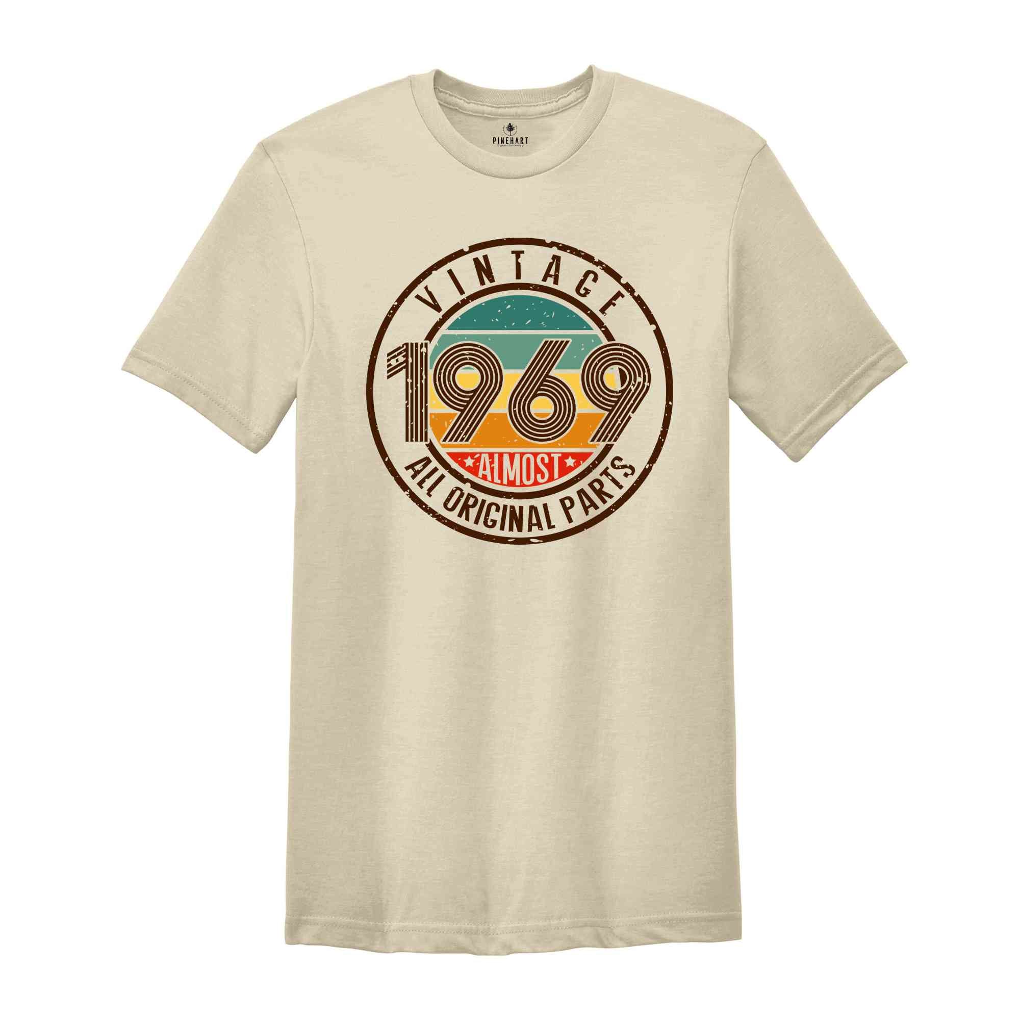 Vintage 1969 All Original Parts Shirt, 56th Birthday Shirt, 1969 Birthday Shirt, Retro 56th Birthday TShirt, 56 Years Birthday Shirt