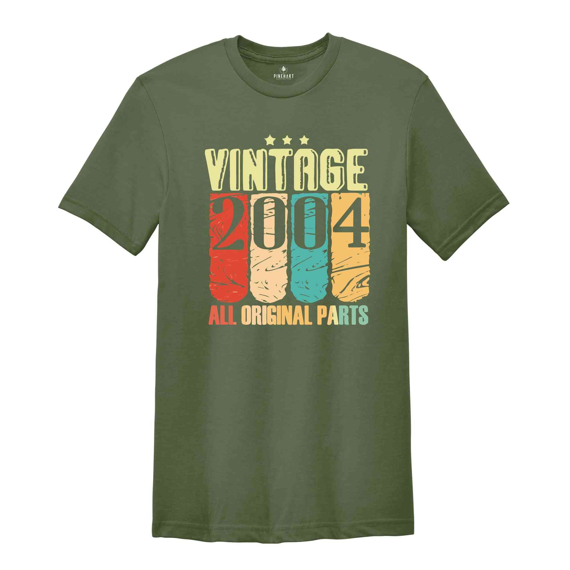 Vintage 2004 All Original Parts Shirt, Retro Vintage 2004 Shirt, Twenty One Birthday Gift, Vintage Original Parts Shirt