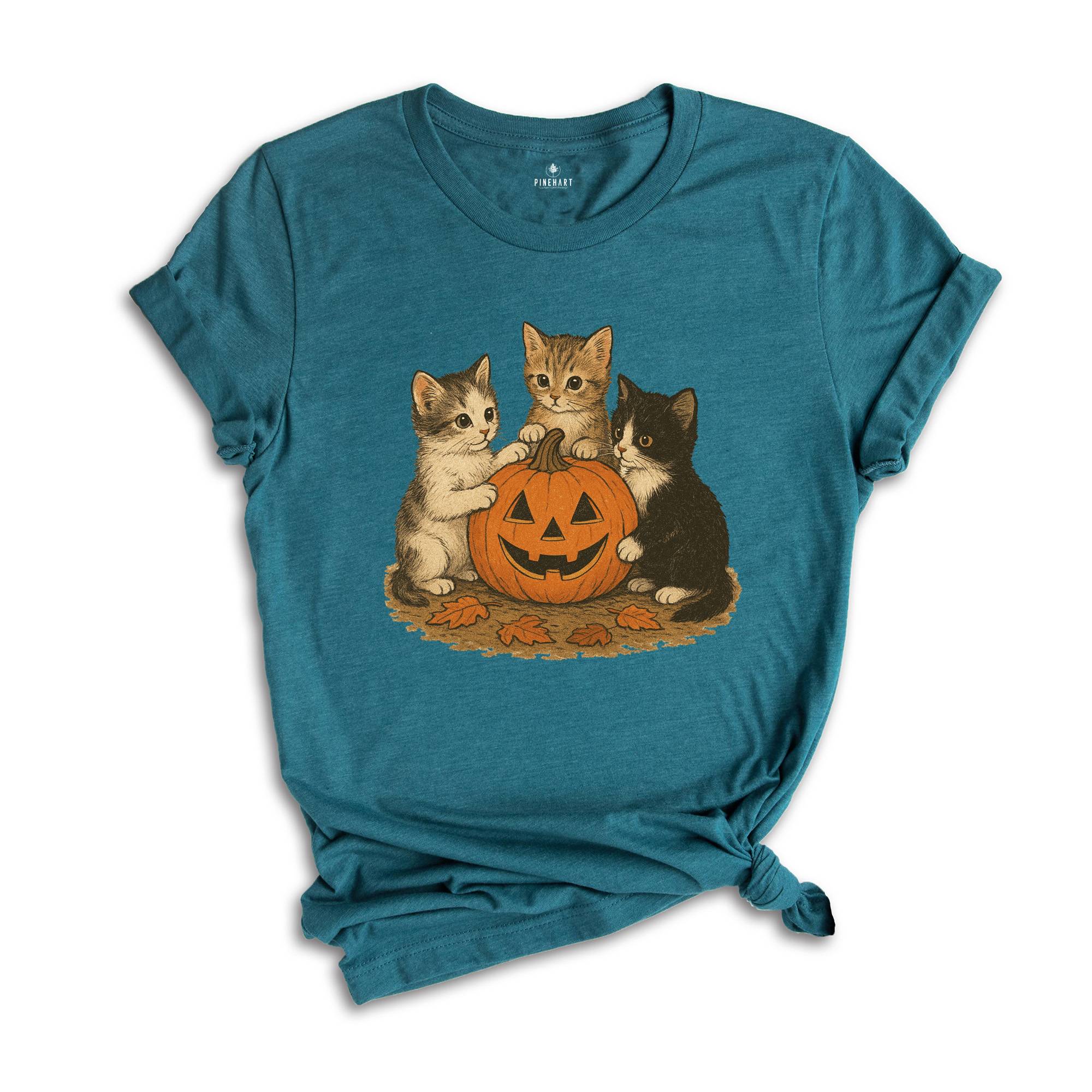 Vintage 90s Cat Halloween Shirt, Retro Halloween Shirt, Spooky Season Tee, Pumpkin Shirt, Cat Lover Shirt, Black Cat Shirt, Spooky Season