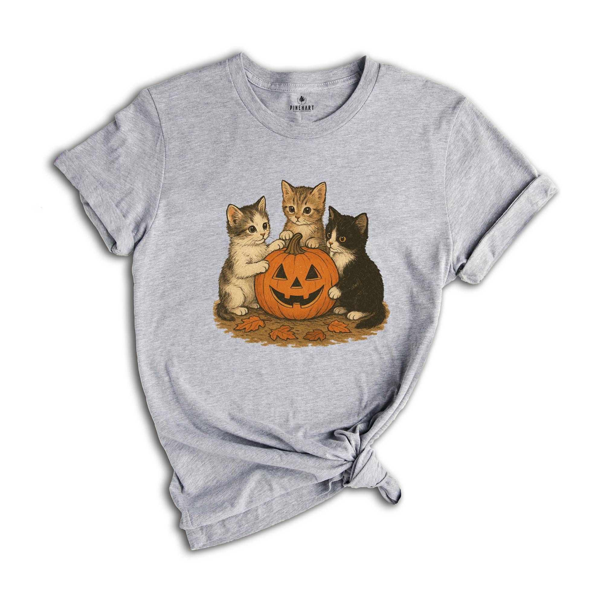 Vintage 90s Cat Halloween Shirt, Retro Halloween Shirt, Spooky Season Tee, Pumpkin Shirt, Cat Lover Shirt, Black Cat Shirt, Spooky Season