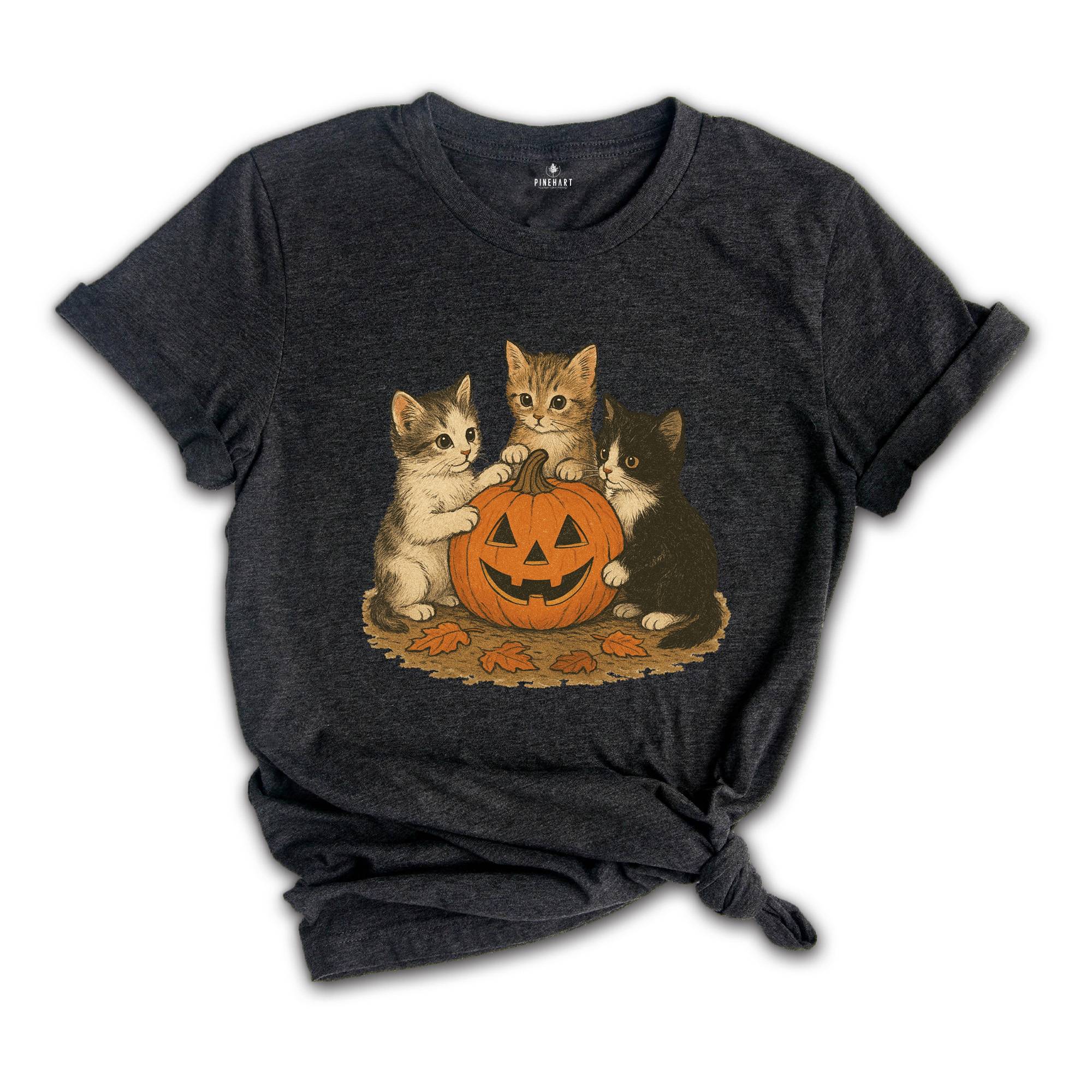 Vintage 90s Cat Halloween Shirt, Retro Halloween Shirt, Spooky Season Tee, Pumpkin Shirt, Cat Lover Shirt, Black Cat Shirt, Spooky Season