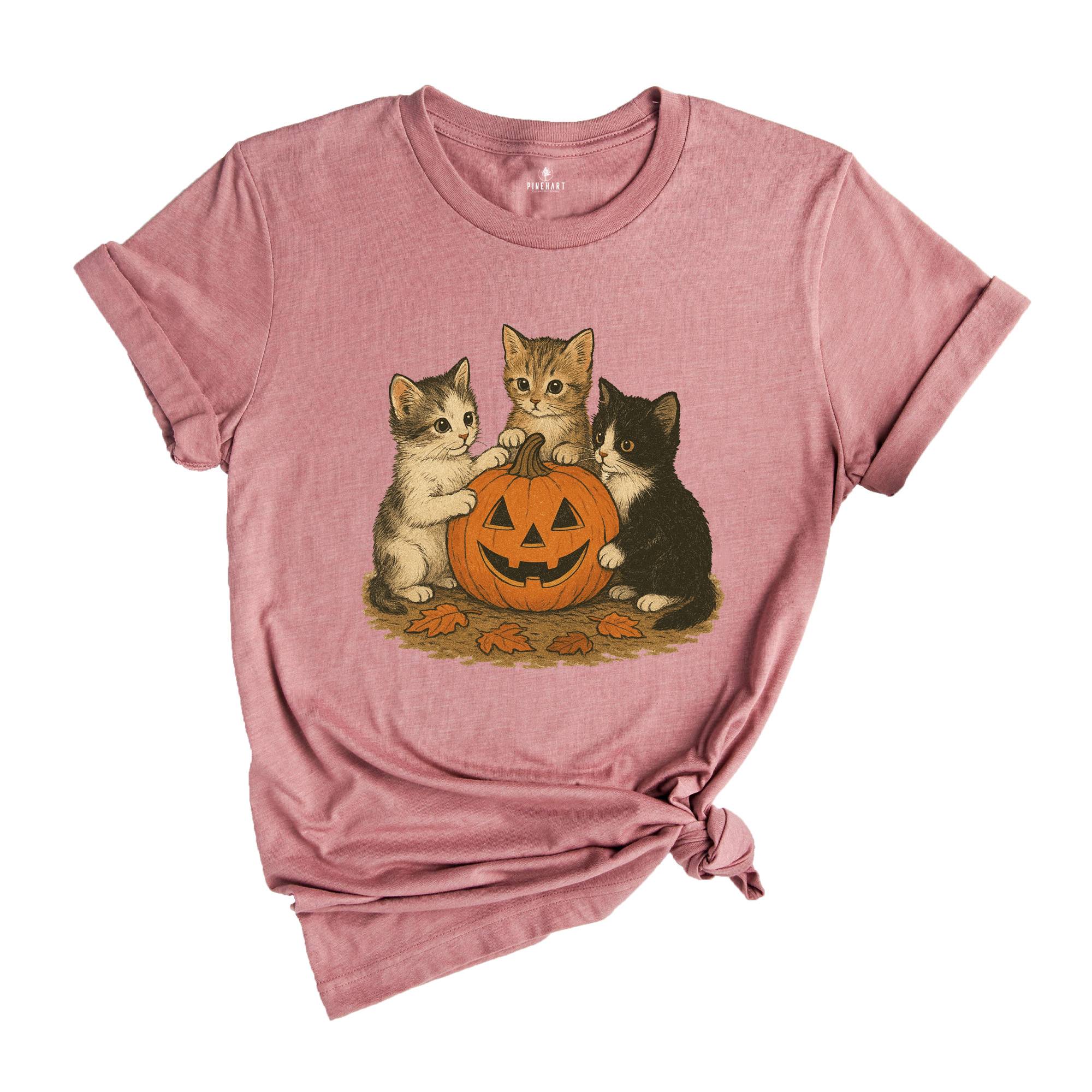 Vintage 90s Cat Halloween Shirt, Retro Halloween Shirt, Spooky Season Tee, Pumpkin Shirt, Cat Lover Shirt, Black Cat Shirt, Spooky Season