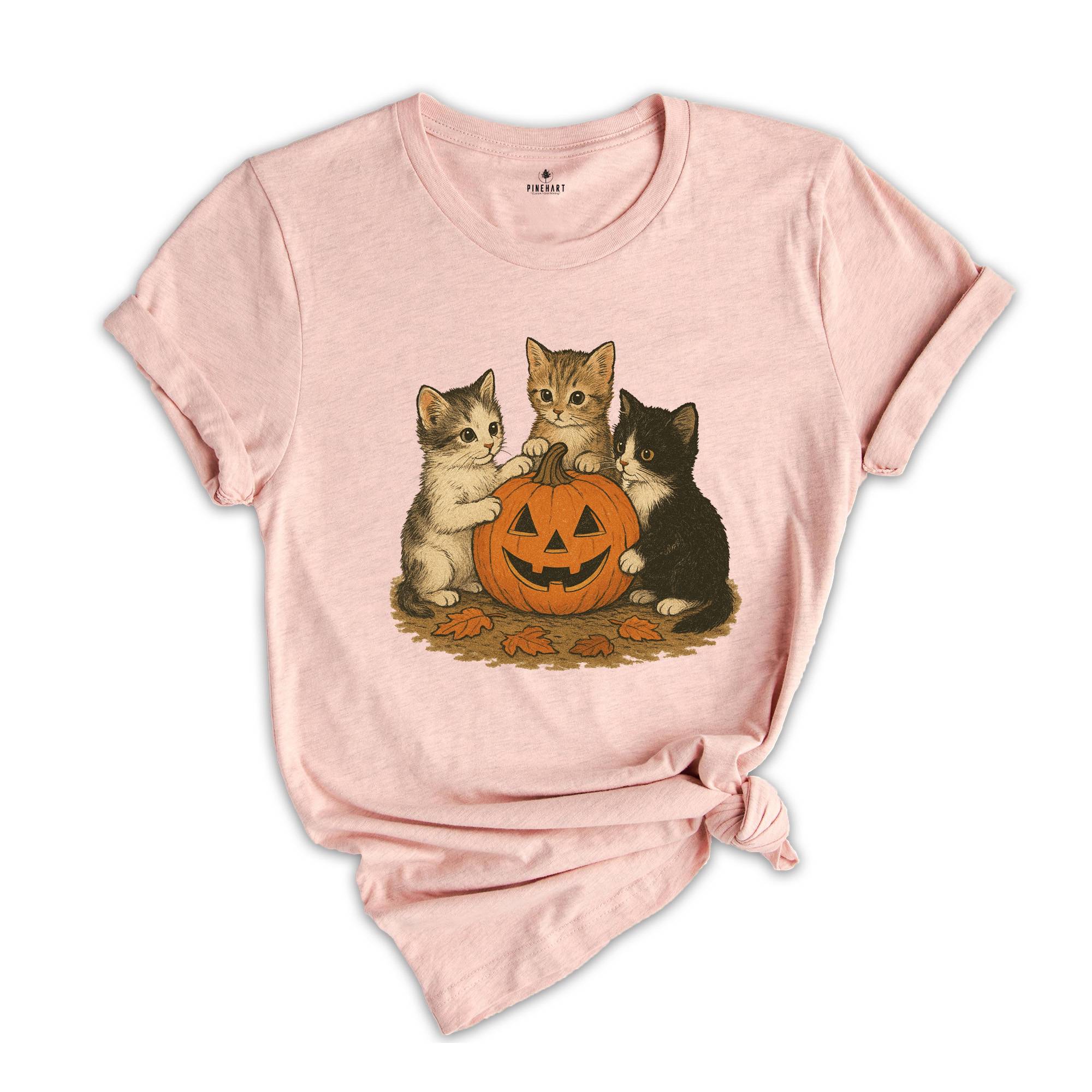 Vintage 90s Cat Halloween Shirt, Retro Halloween Shirt, Spooky Season Tee, Pumpkin Shirt, Cat Lover Shirt, Black Cat Shirt, Spooky Season