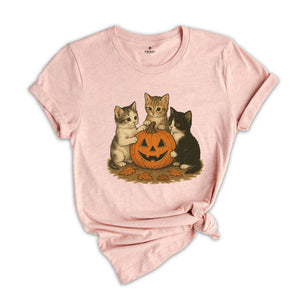 Vintage 90s Cat Halloween Shirt, Retro Halloween Shirt, Spooky Season Tee, Pumpkin Shirt, Cat Lover Shirt, Black Cat Shirt, Spooky Season