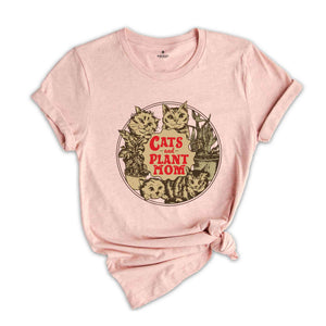 Vintage Cats And Plant Mom Shirt, Mom Cat Tee, Plant Mom Shirt, Vintage 90s Cat Poster, Cats and Plants Shirt, Plant lady, Plant lovers day Shirt, Retro 40th Birthday Tee