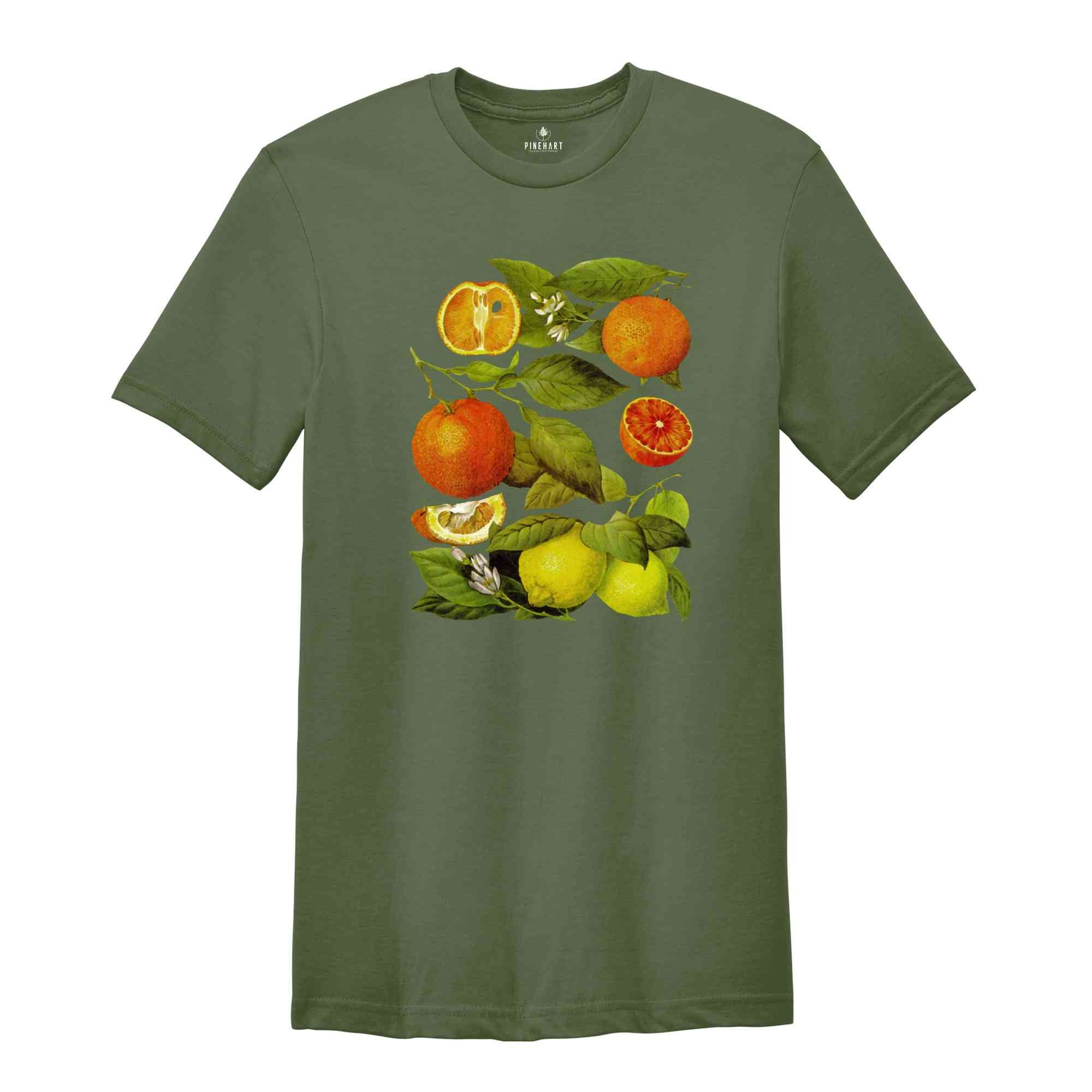 Vintage Fruit Shirt, Orange Shirt, Aesthetic Fruit T-shirt, Gift For Women Shirt, Fun Summer T-shirt