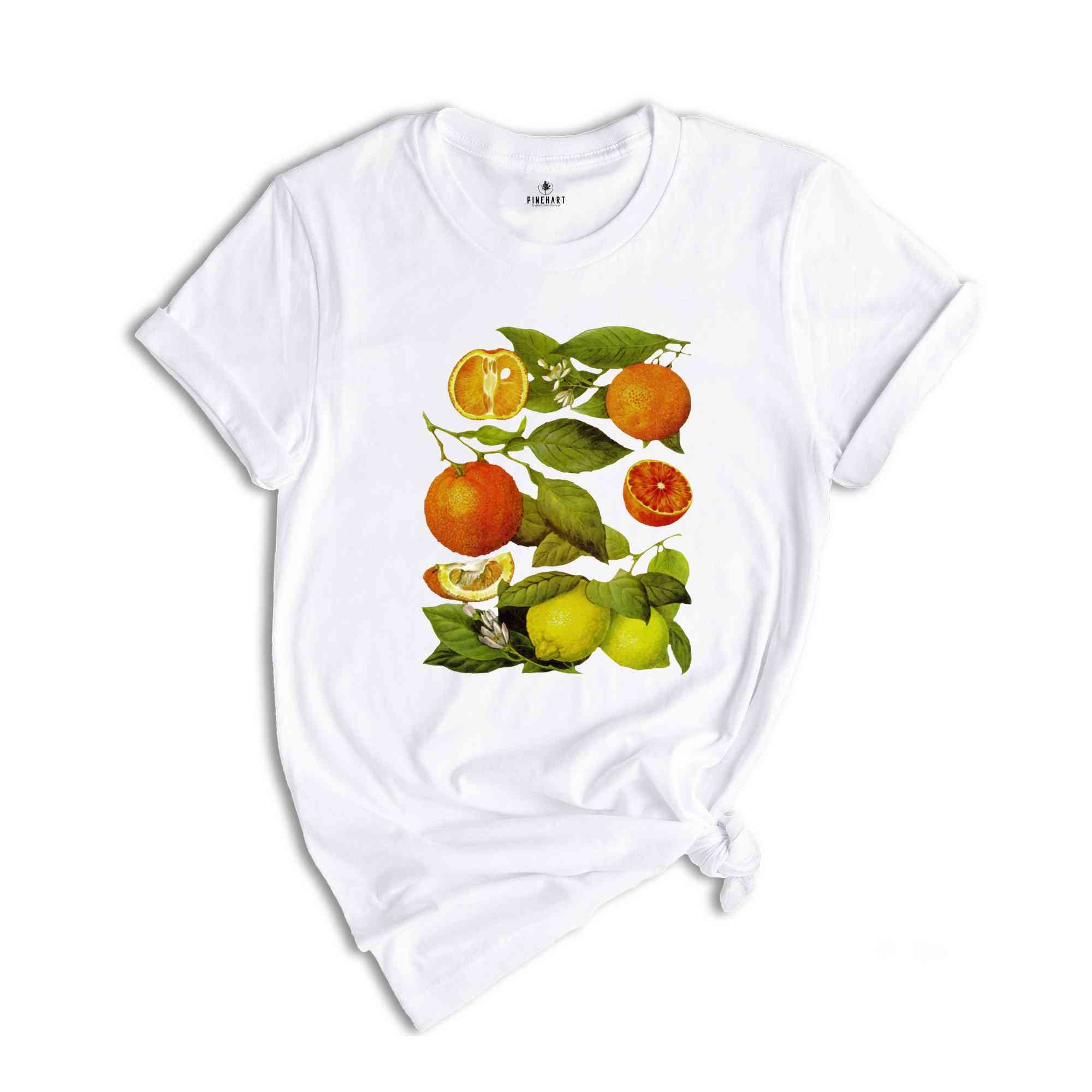 Vintage Fruit Shirt, Orange Shirt, Aesthetic Fruit T-shirt, Gift For Women Shirt, Fun Summer T-shirt