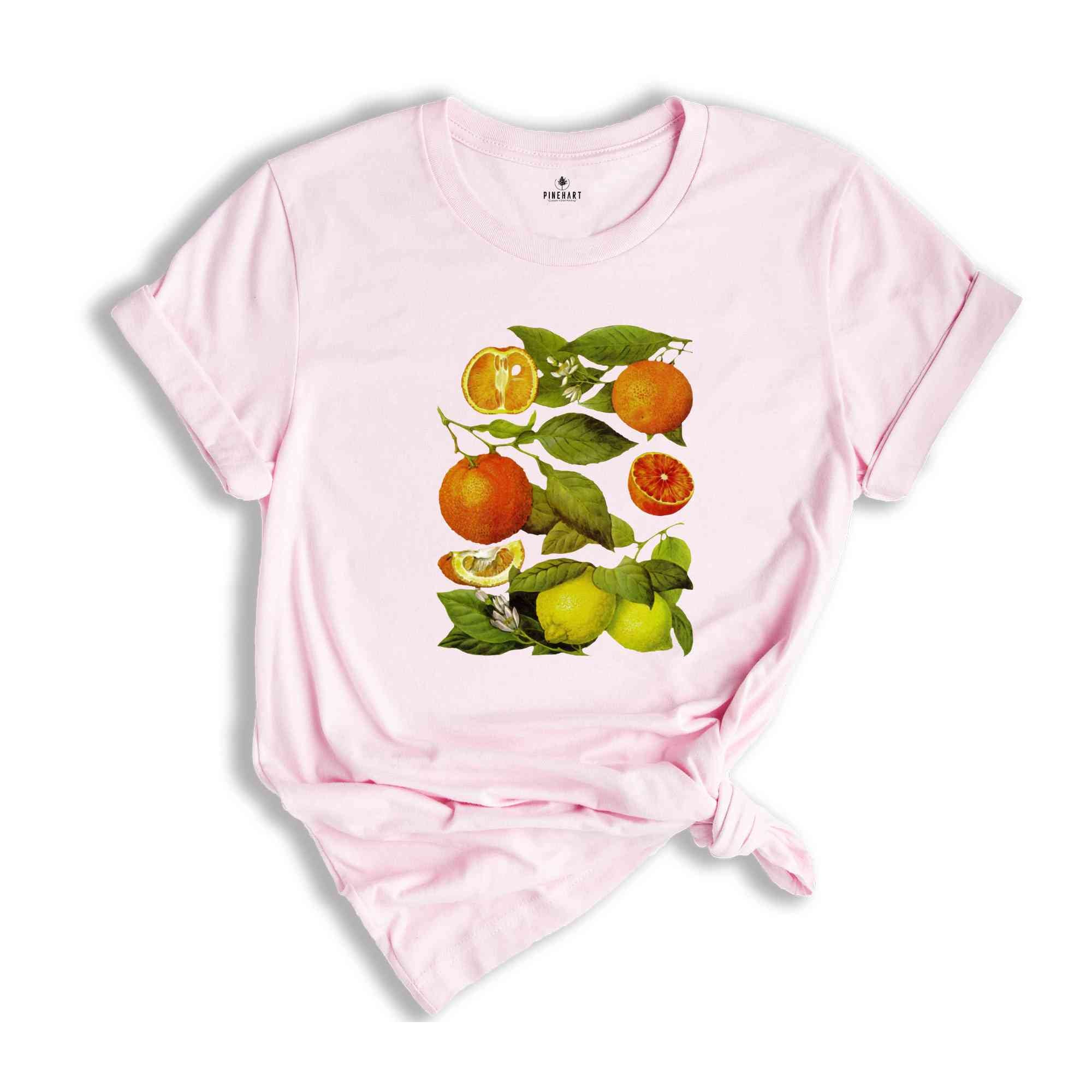 Vintage Fruit Shirt, Orange Shirt, Aesthetic Fruit T-shirt, Gift For Women Shirt, Fun Summer T-shirt