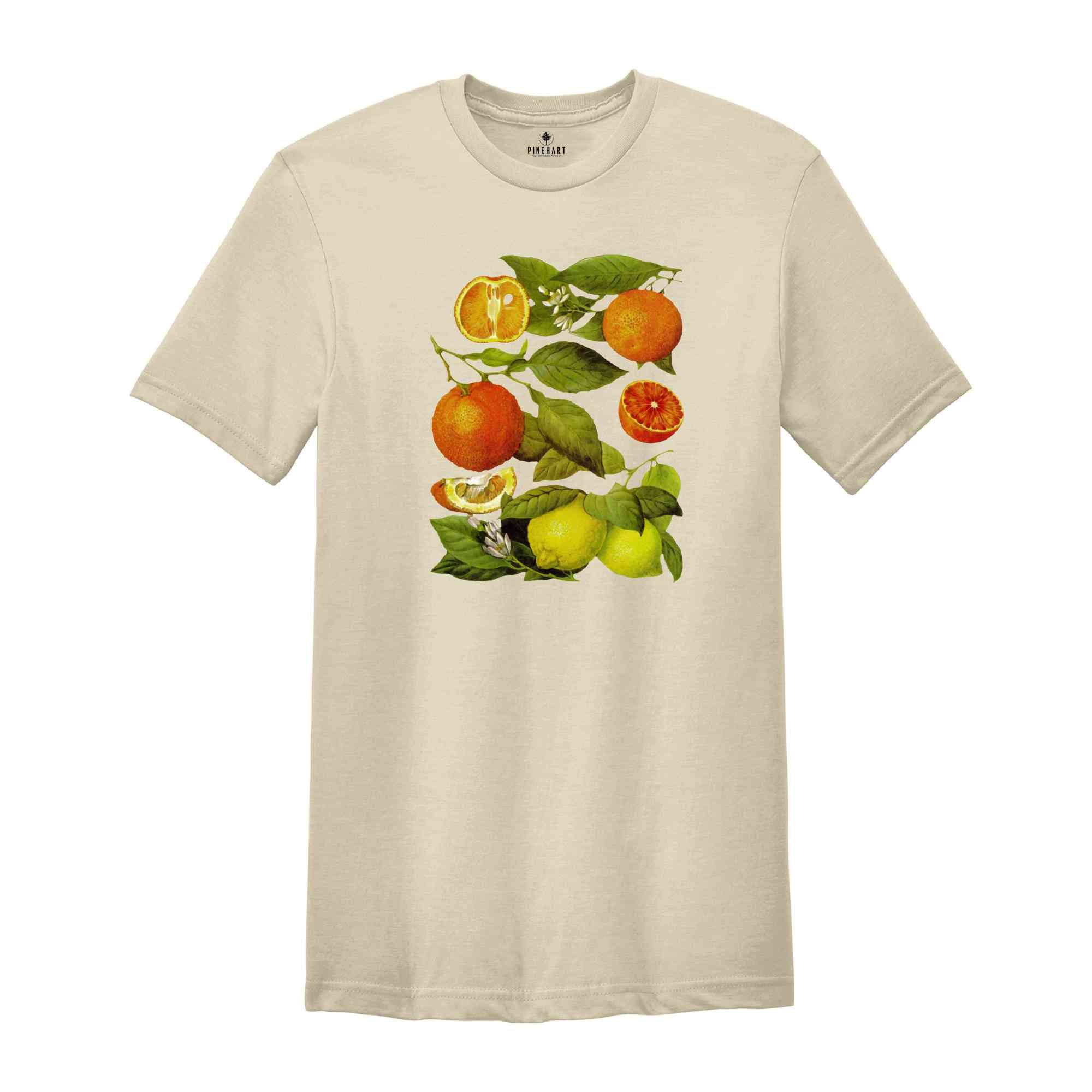 Vintage Fruit Shirt, Orange Shirt, Aesthetic Fruit T-shirt, Gift For Women Shirt, Fun Summer T-shirt
