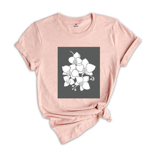 Vintage Orchid Flowers Shirt, Botanical Shirt, Retro Floral Shirt, Artistic Flowers Shirt, Winter Shirt, Cute Floral Shirt, Trendy Mom Shirt