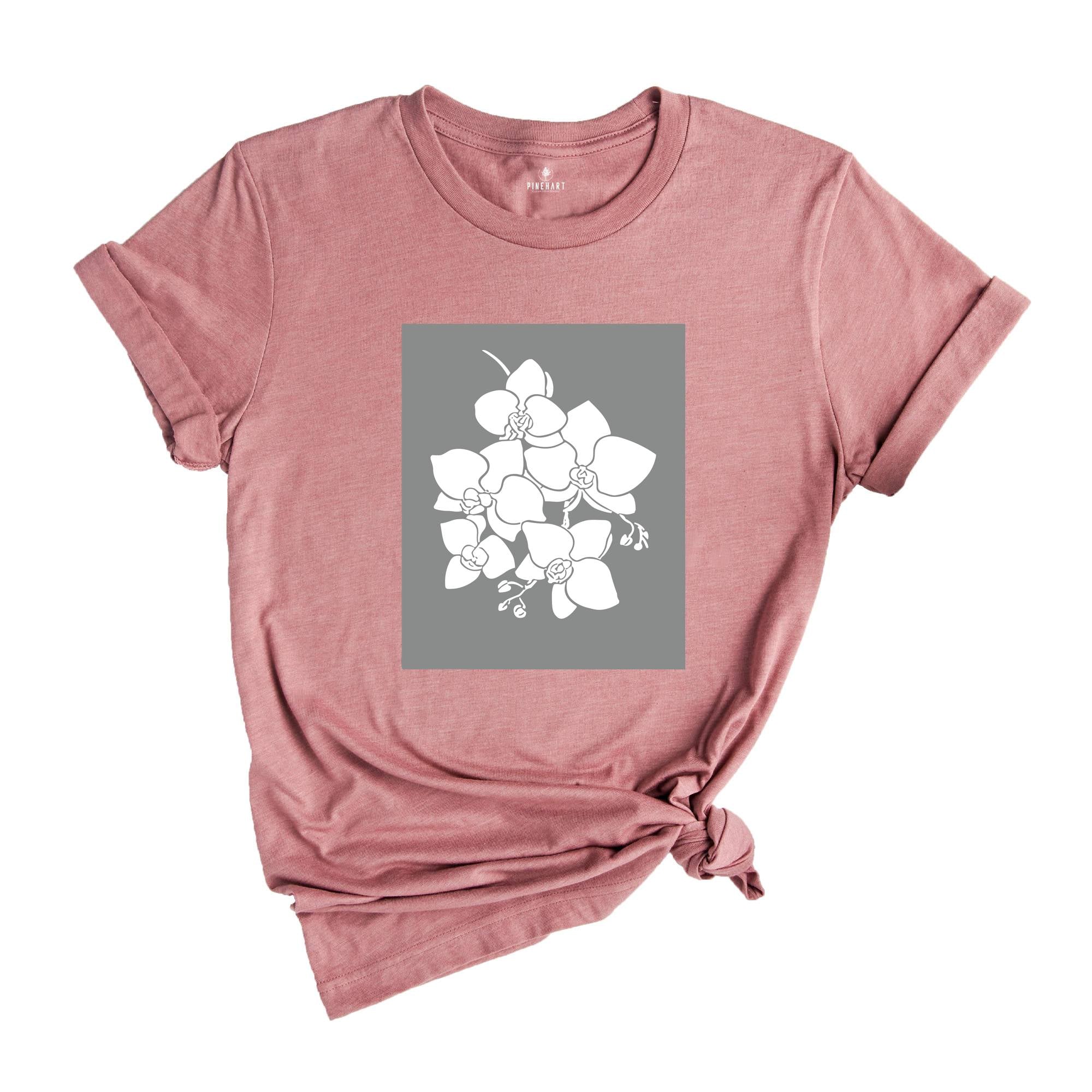 Vintage Orchid Flowers Shirt, Botanical Shirt, Retro Floral Shirt, Artistic Flowers Shirt, Winter Shirt, Cute Floral Shirt, Trendy Mom Shirt