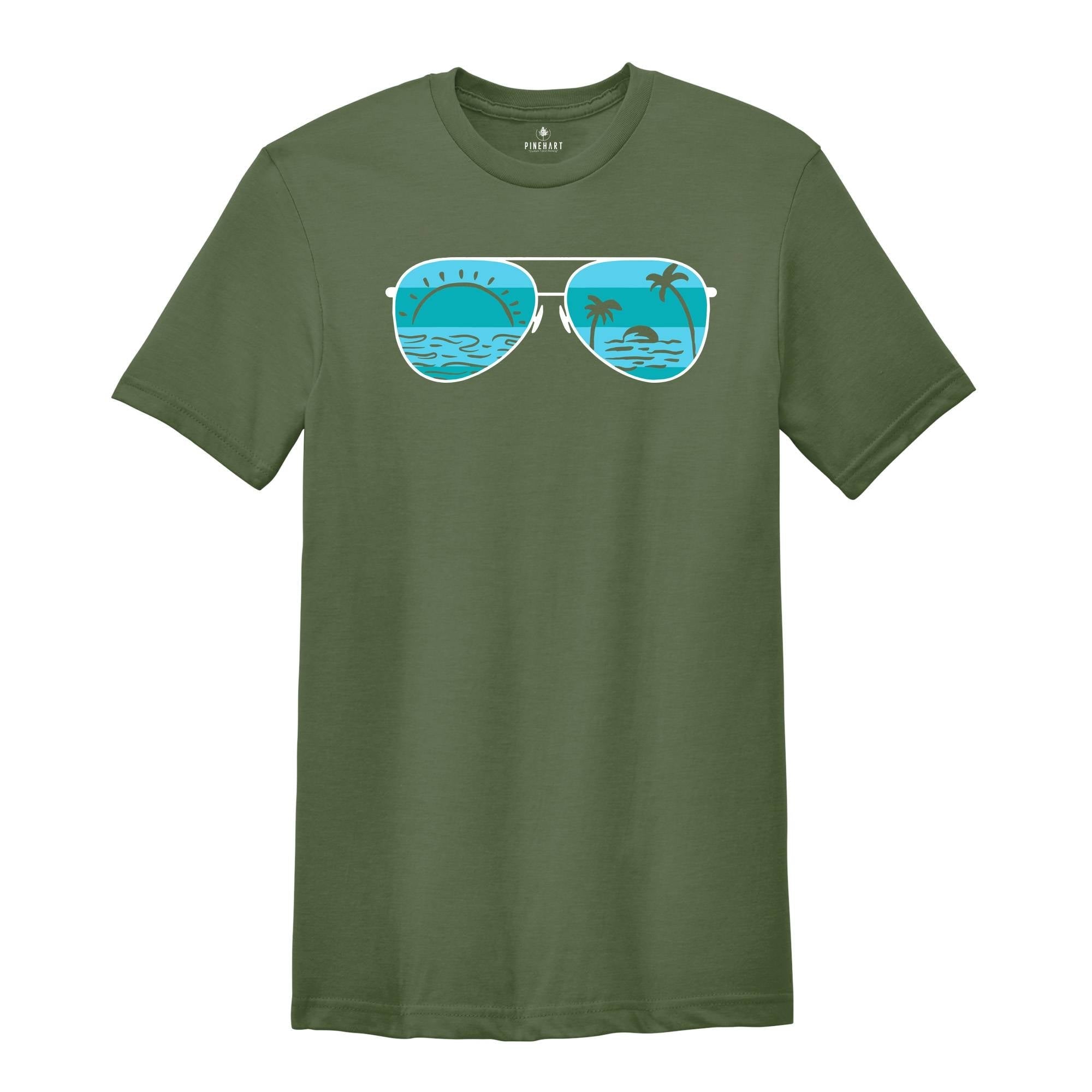 Vintage Sunset Sunglasses Shirt, Summer T-Shirt, Summer Vacation Tee, Summer Vibes Shirt, Beach Shirt, Trip Mode on Shirt, Summer Break