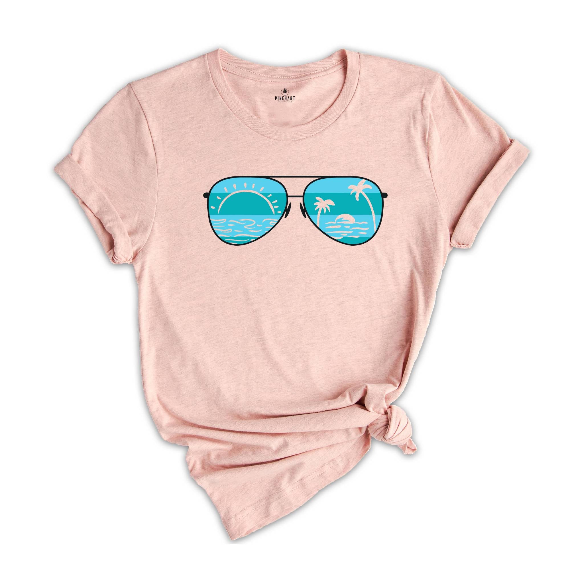 Vintage Sunset Sunglasses Shirt, Summer T-Shirt, Summer Vacation Tee, Summer Vibes Shirt, Beach Shirt, Trip Mode on Shirt, Summer Break
