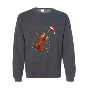 Violin Christmas Lights Sweatshirt, Violin Hoodie, Christmas Violin Hoodie, Violinist Hoodie, Musician Hoodie, Christmas Lights Hoodie