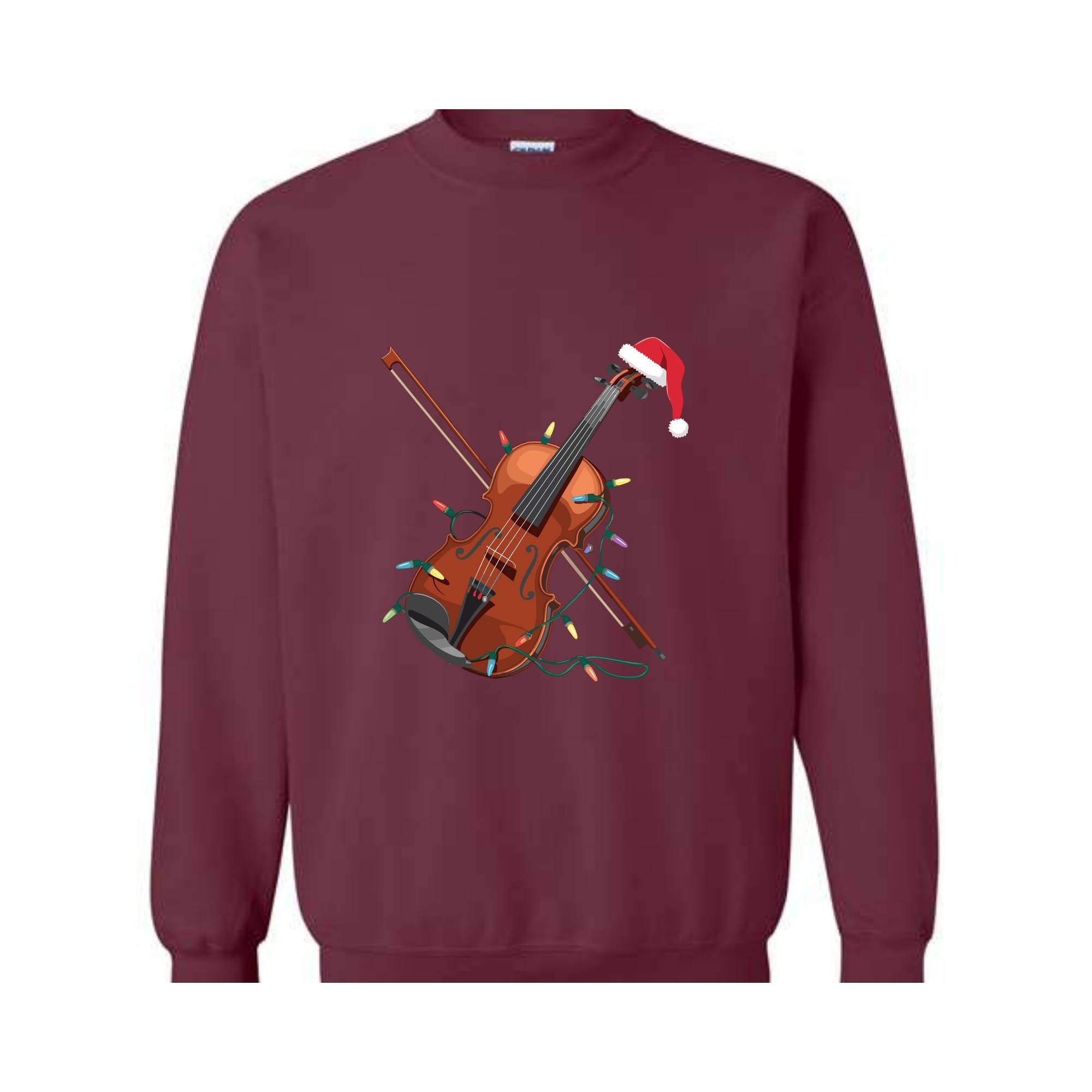 Violin Christmas Lights Sweatshirt, Violin Hoodie, Christmas Violin Hoodie, Violinist Hoodie, Musician Hoodie, Christmas Lights Hoodie