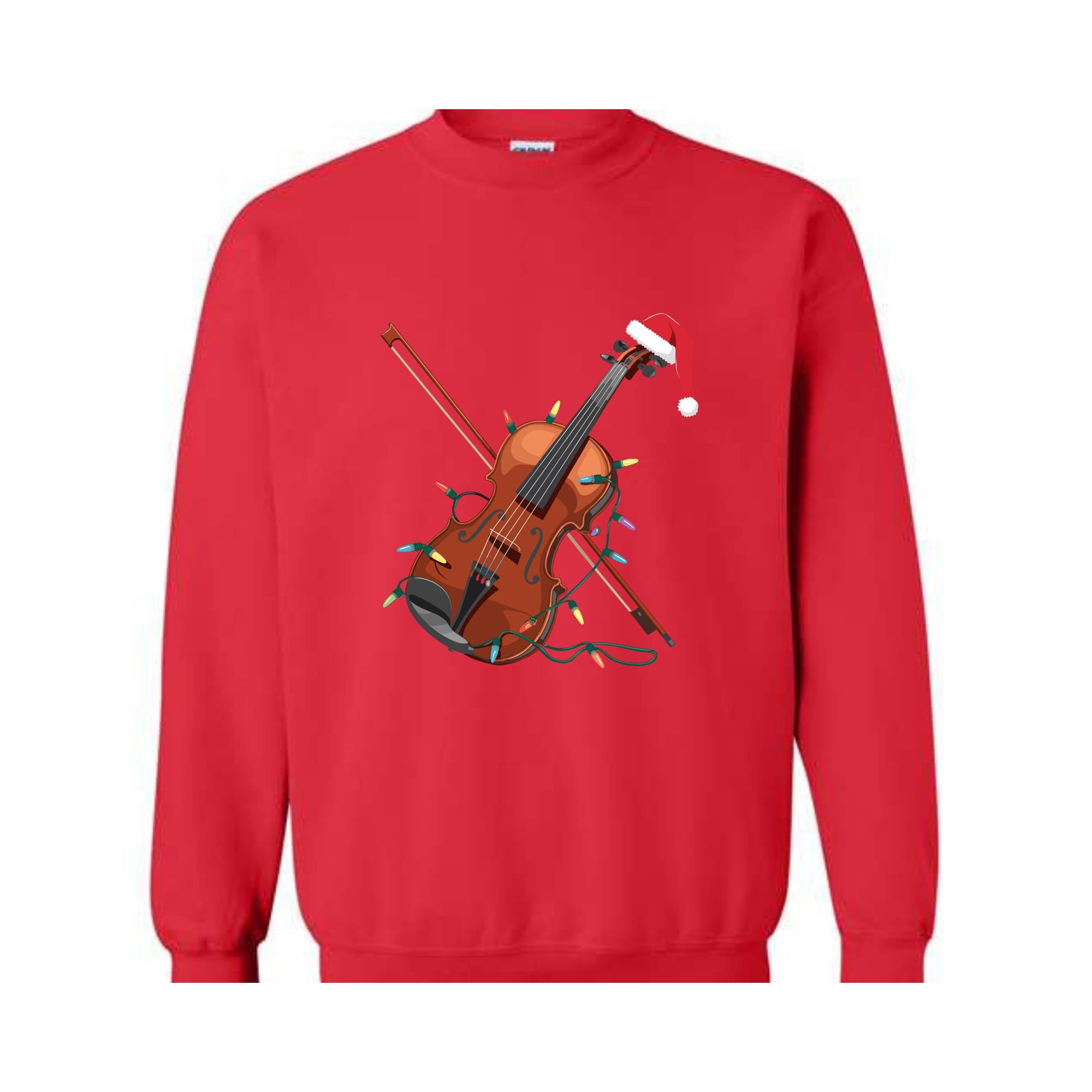Violin Christmas Lights Sweatshirt, Violin Hoodie, Christmas Violin Hoodie, Violinist Hoodie, Musician Hoodie, Christmas Lights Hoodie