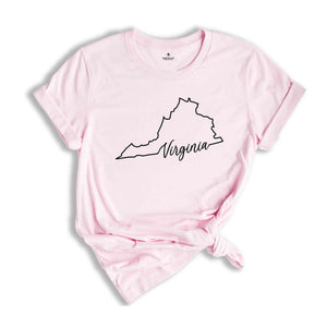 Virginia State Shirt, The USA State Shirt, Virginia USA Shirt, Virginia Map Outline Shirt, US Outline Shirt, United States Shirt