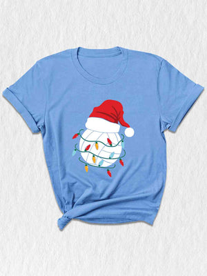 Volleyball Christmas Lights Shirt, Volleyball Lover Xmas Gift, Santa Hat Shirt, Volleyball Xmas Shirt, Xmas Sports Shirt, Volleyball Team