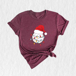 Volleyball Christmas Lights Shirt, Volleyball Lover Xmas Gift, Santa Hat Shirt, Volleyball Xmas Shirt, Xmas Sports Shirt, Volleyball Team