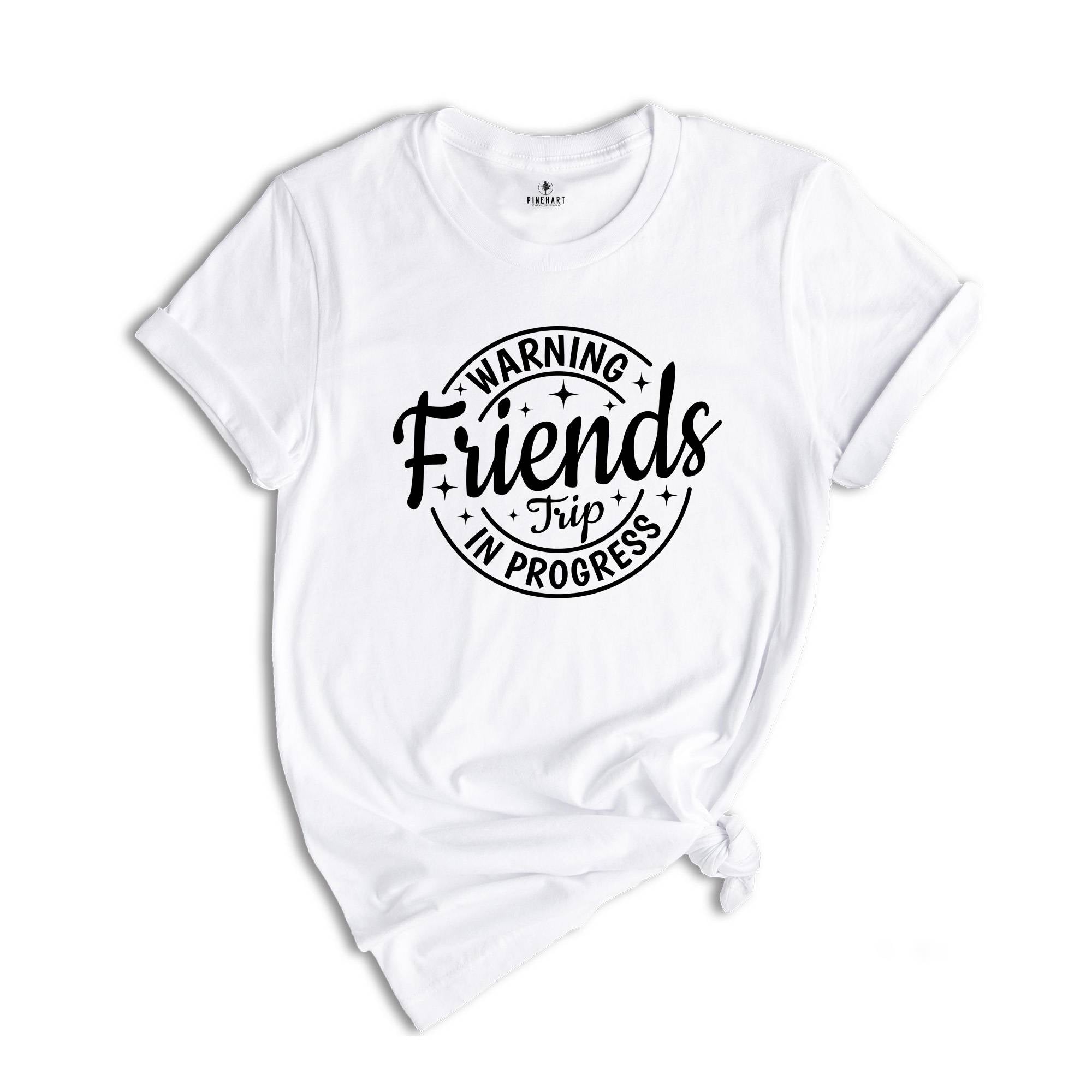 Warning Friends Trip In Progress Shirt, 2025 Friends Vacation Tshirt, 2025 Girls Trip Tee, Catch Flights Not Memories, Friends Trip Shirt